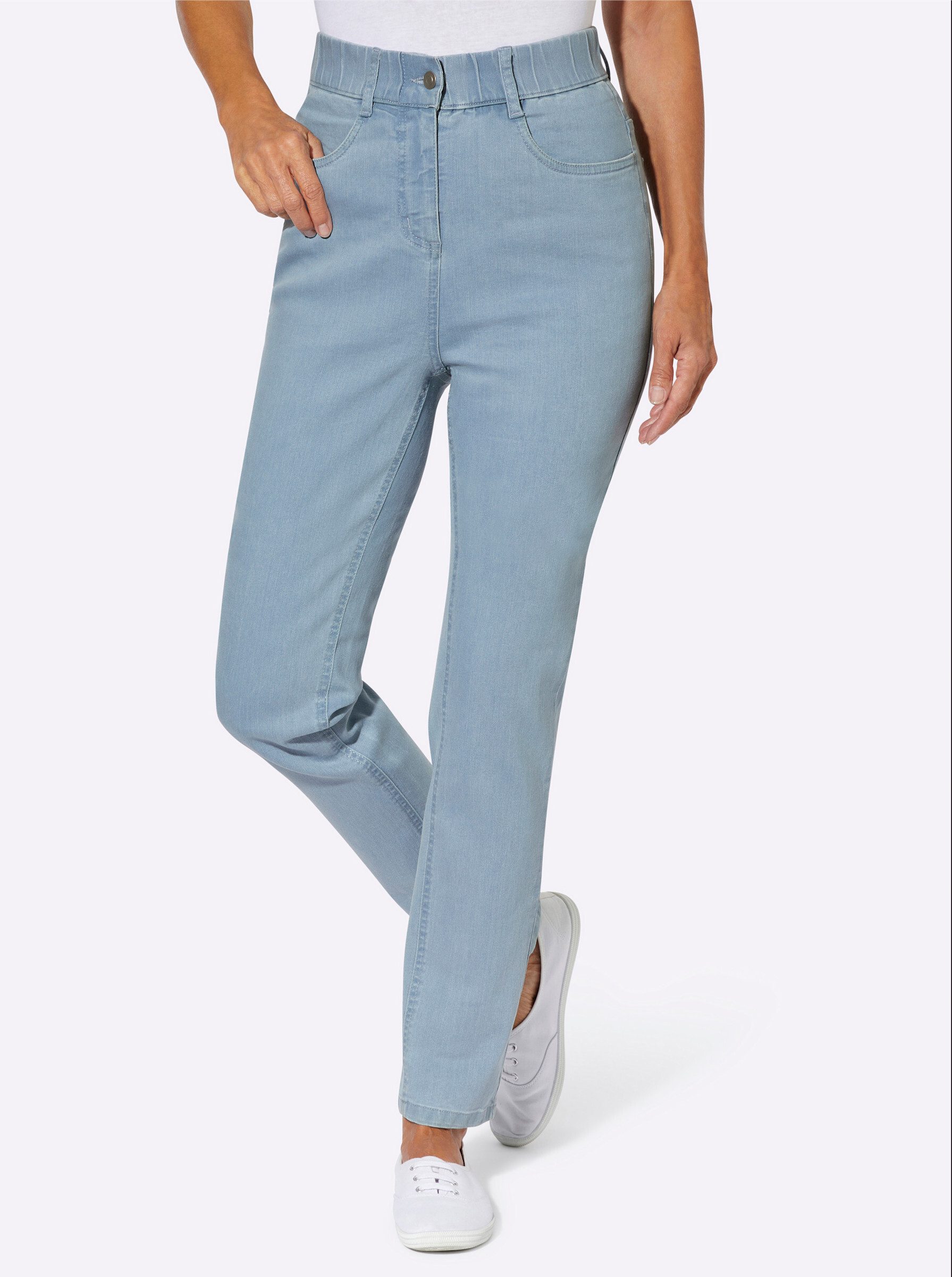 Sieh an! Bequeme Jeans Jeans erhöht