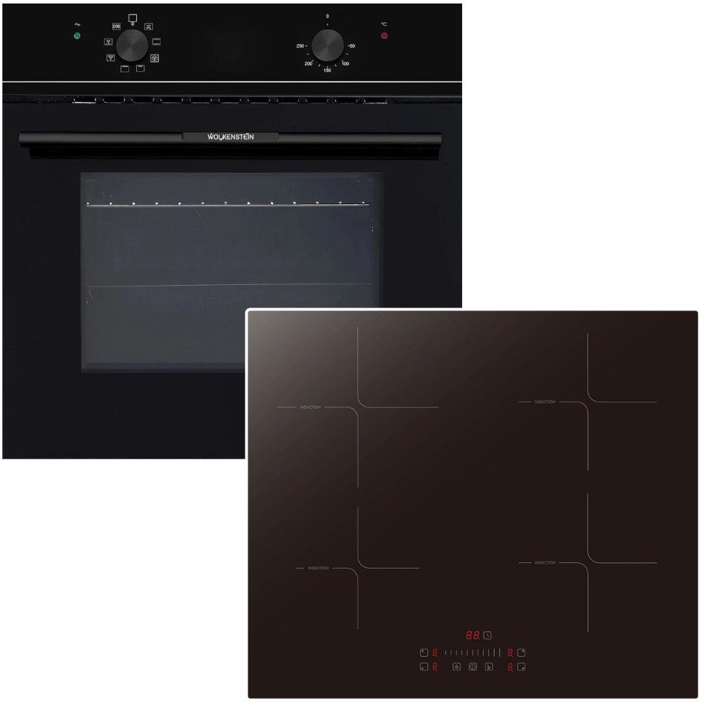 Wolkenstein Backofen-Set ECO Energieeffizienz A + PKM Induktionskochfeld Booster Touch Slider