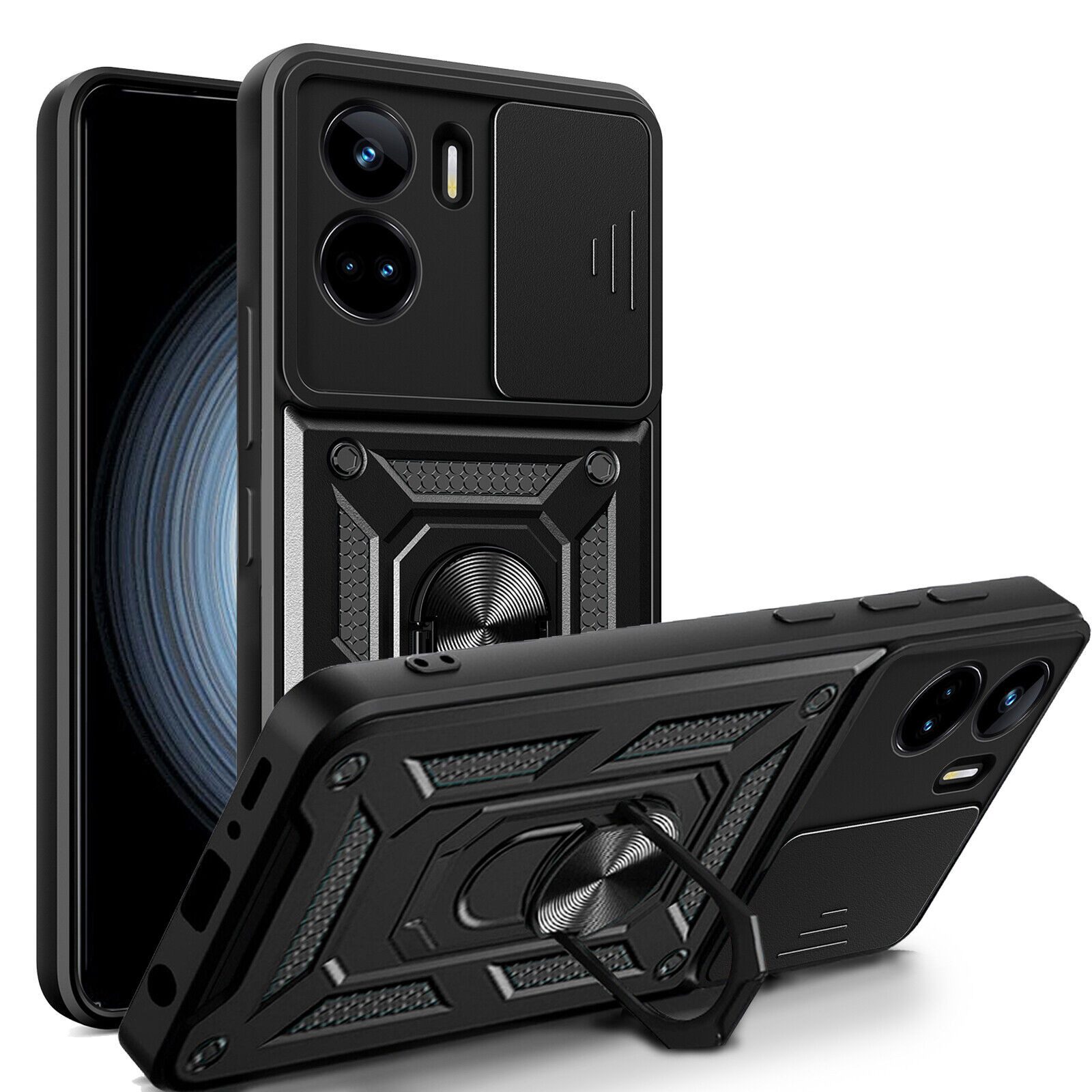 betterfon Handyhülle Panzerhülle für Honor 90 Lite mit Kameraschutz & Ringhalter, Outdoorhülle mit Smartstand und Silikonkern