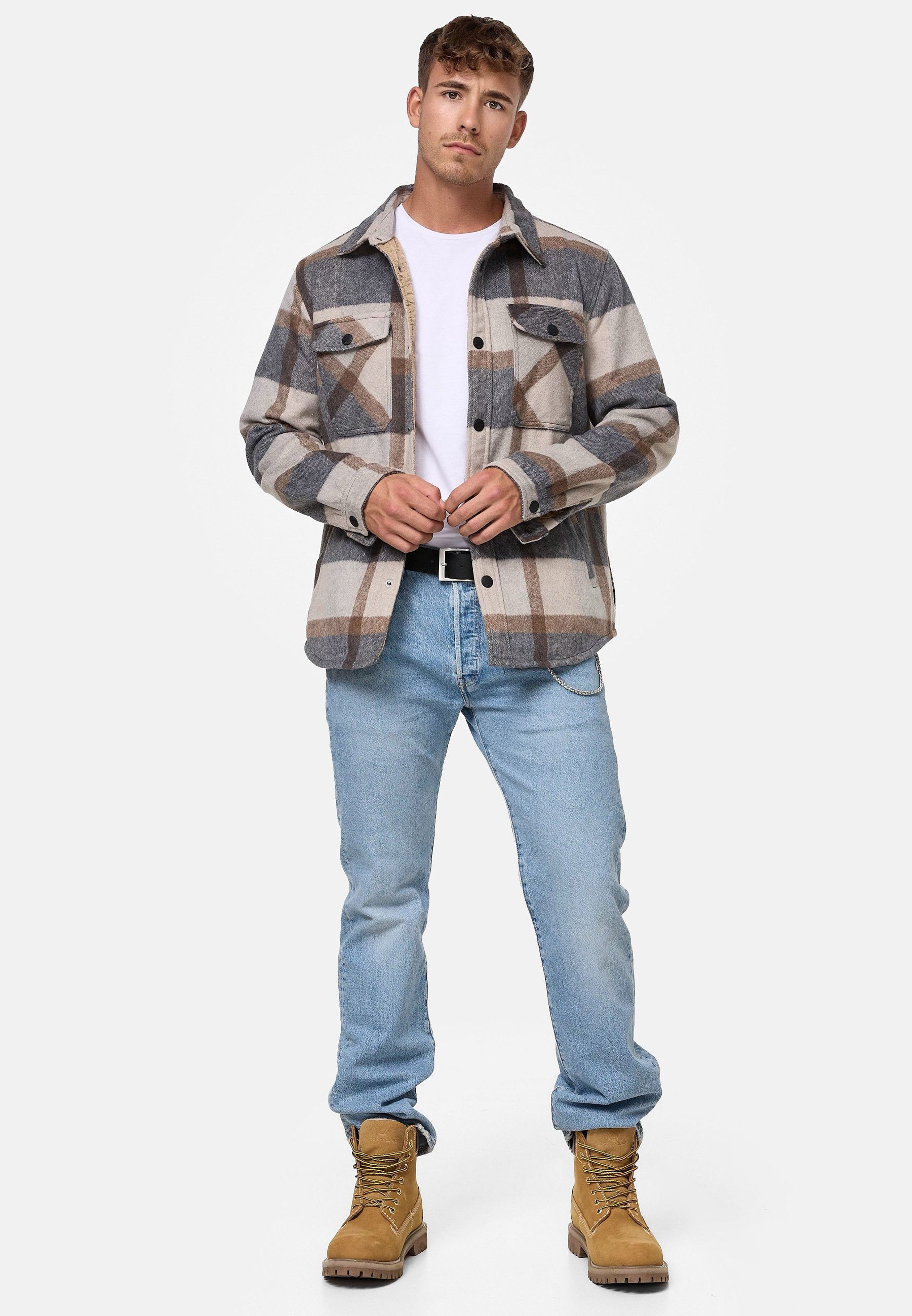 INDICODE Hemdjacke Herren Spin Übergangsjacke Herrenjacke mit klassischem Karomuster – Bild 5 von 5