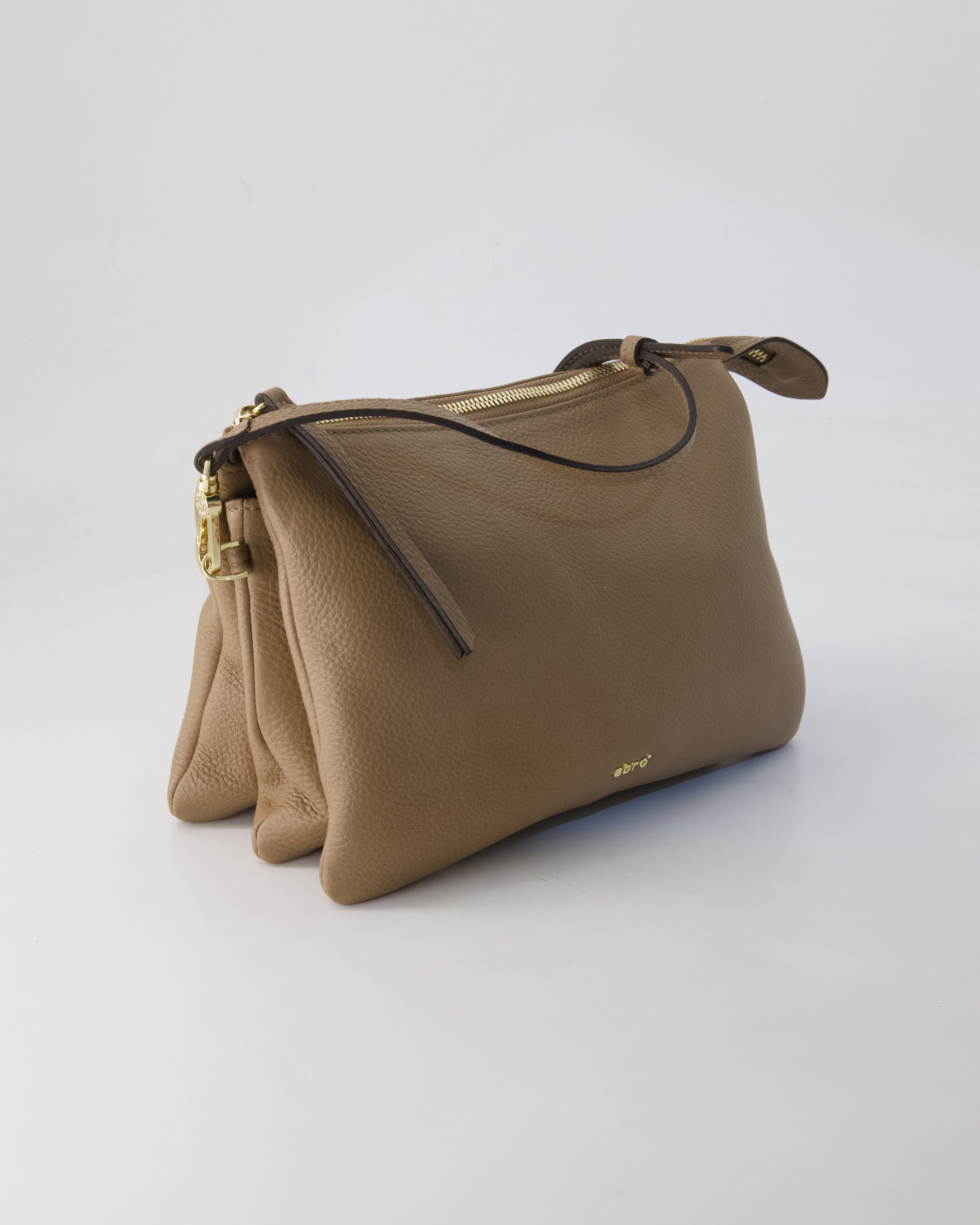 Abro Handtasche Umhängetasche Threefold, Obermaterial: Leder