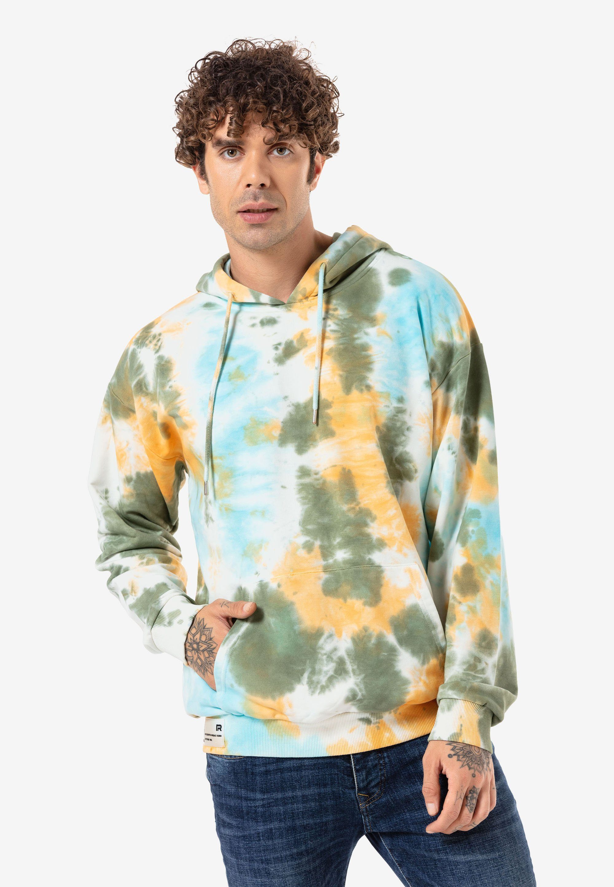 RedBridge Kapuzensweatshirt Scunthorpe mit bunten Batik-Muster