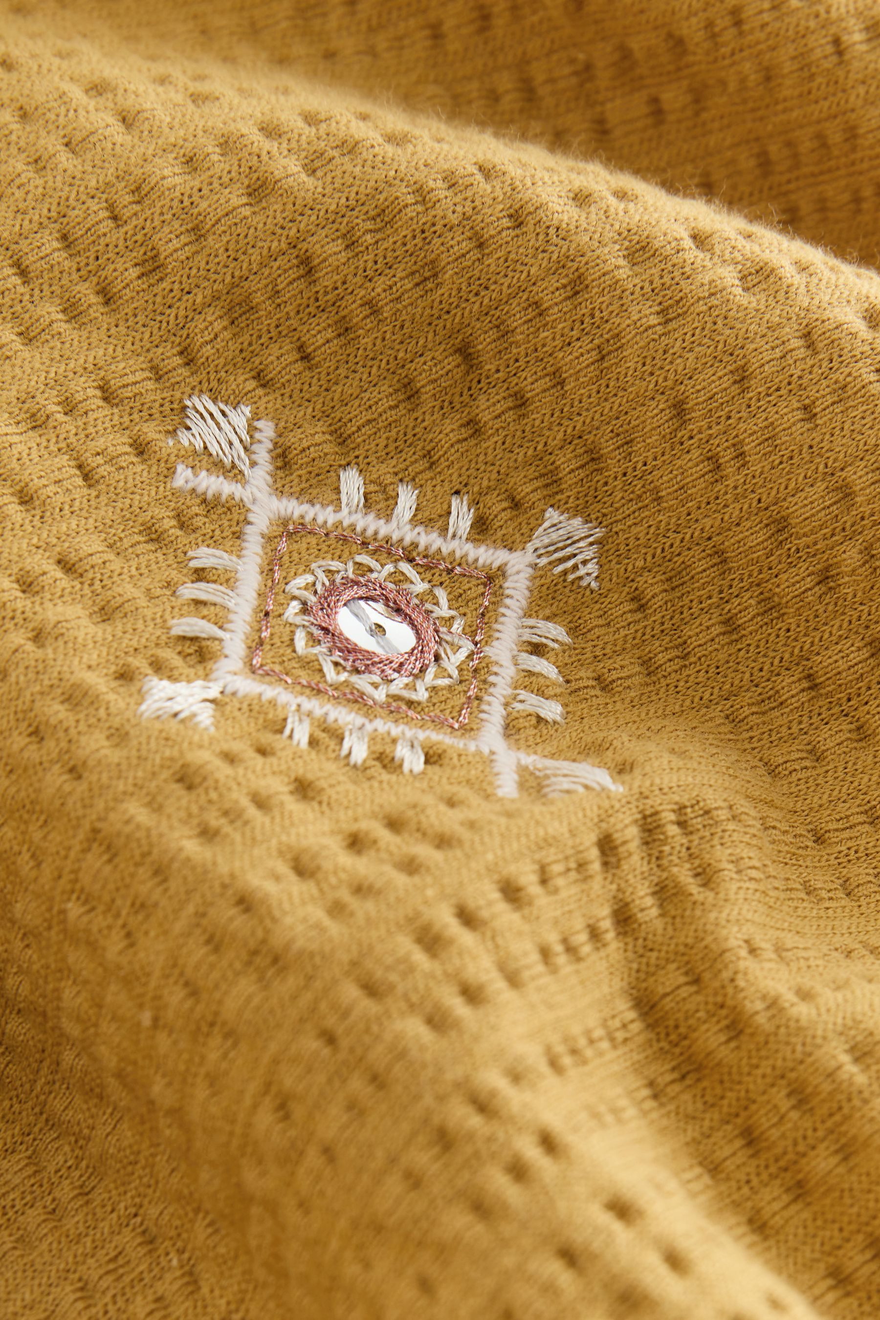 Next Midikleid Seersucker-Midikleid aus Jersey mit Spiegeldetail (1-tlg)