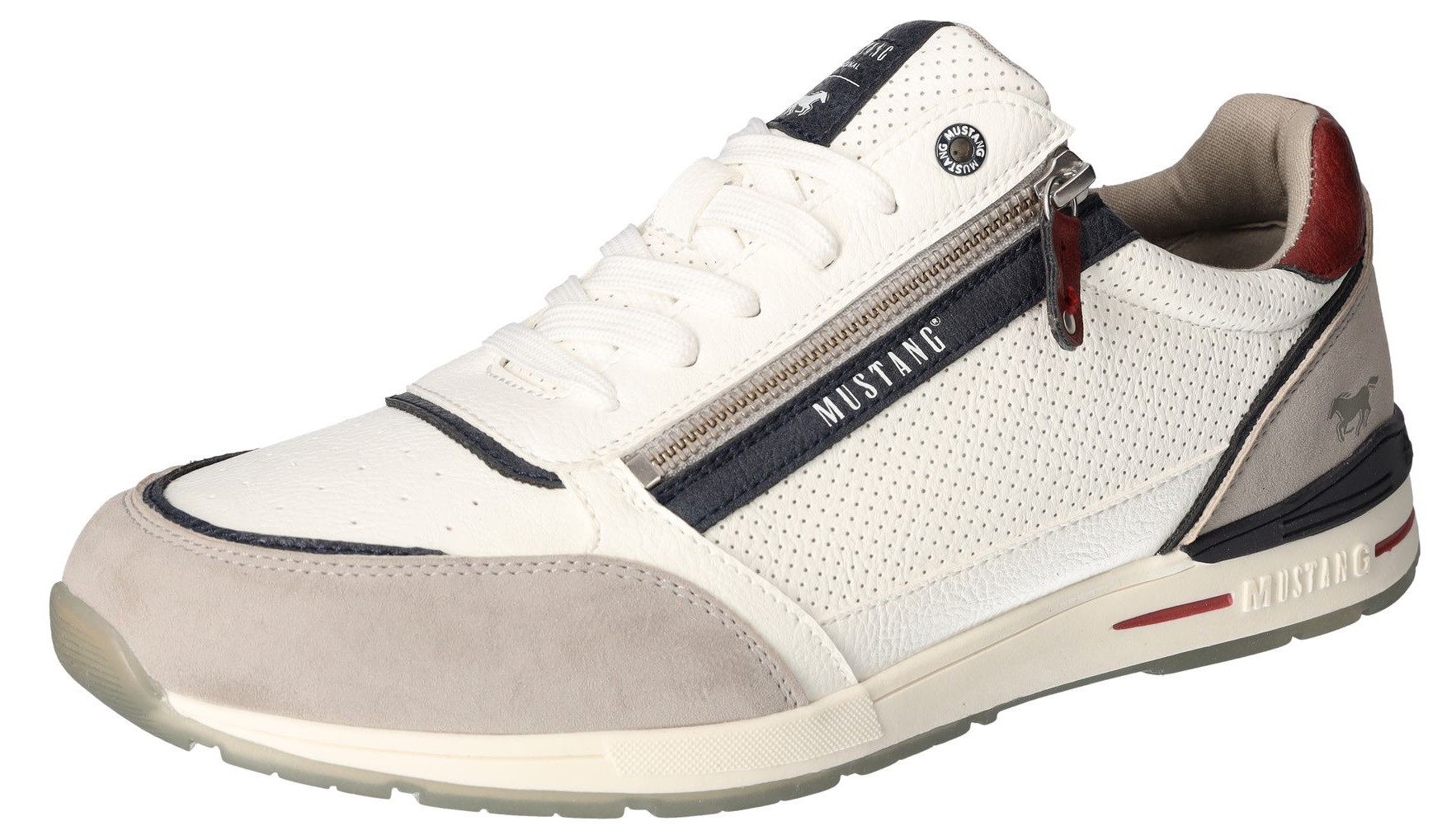 Mustang Shoes Sneaker mit Außenreißverschluss, Freizeitschuh, Halbschuh, Schnürschuh