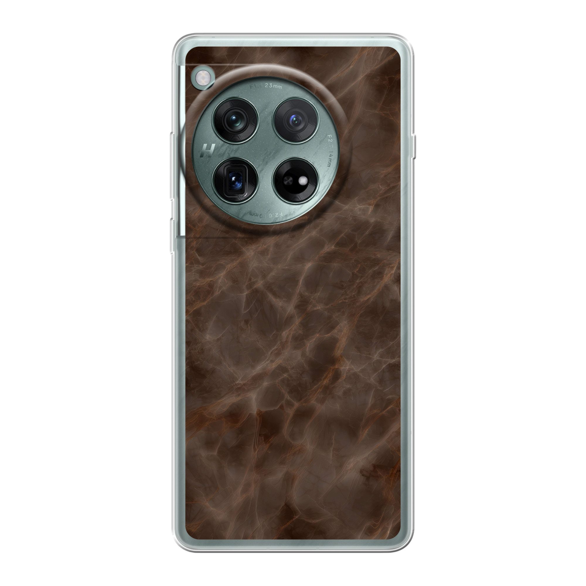 MuchoWow Handyhülle für OnePlus 12 Brauner Marmor - Organisch - Naturstein, Handy Case, Silikon, Bumper Case Dünn