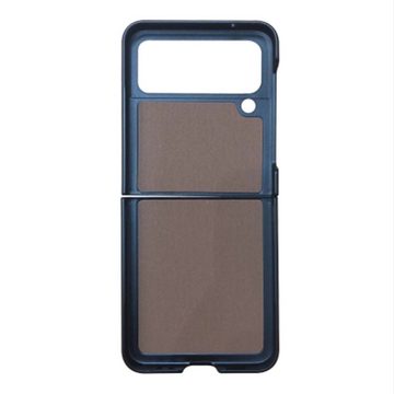 Wigento Handyhülle Samsung Galaxy Z Flip4 5G Carbon Kunststoff Silikon Cover Handy Tasche Hülle Etuis Blau