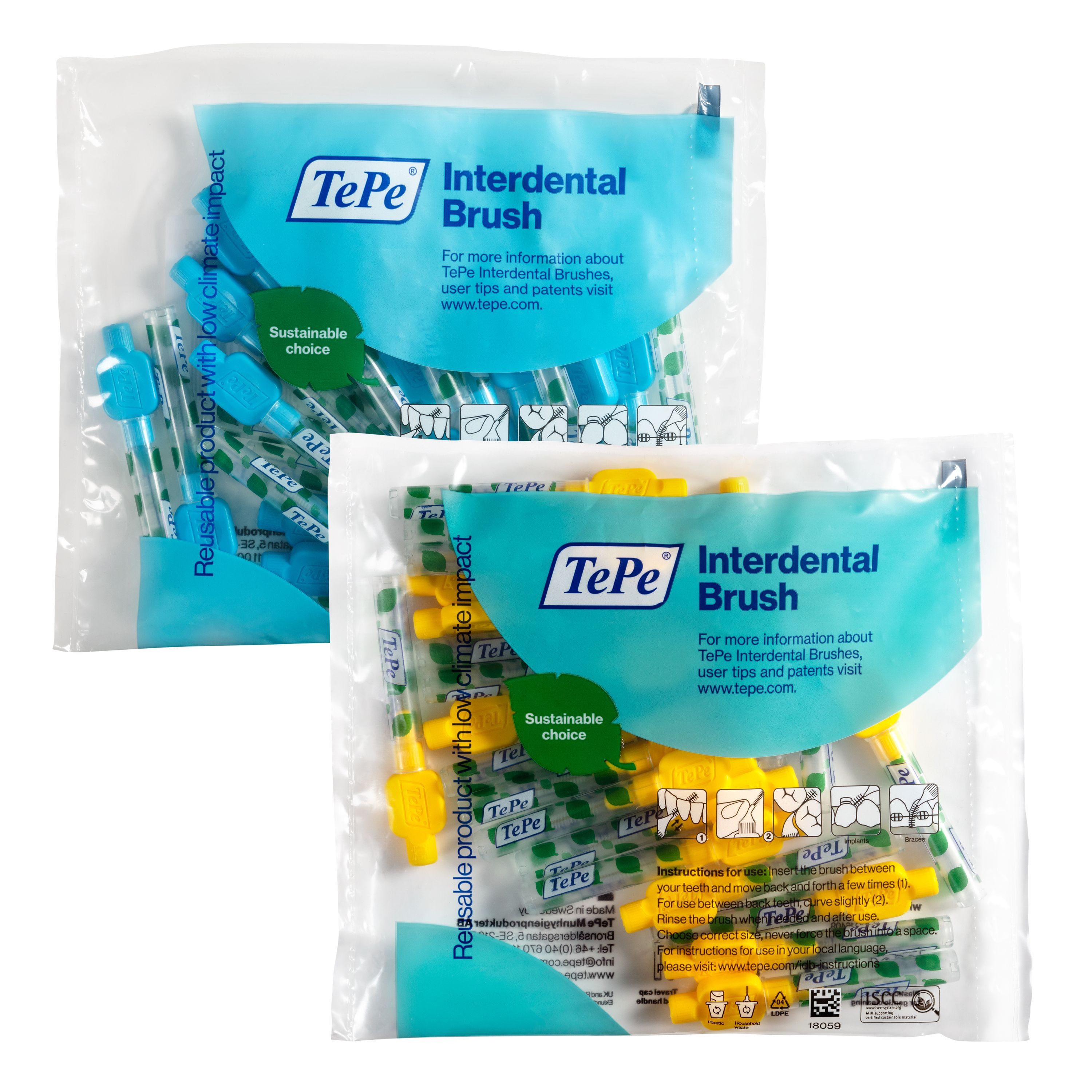 TePe Interdentalbürsten Original Zahnreinigungsstäbchen aus Schweden, inkl. 40 Schutzkappen