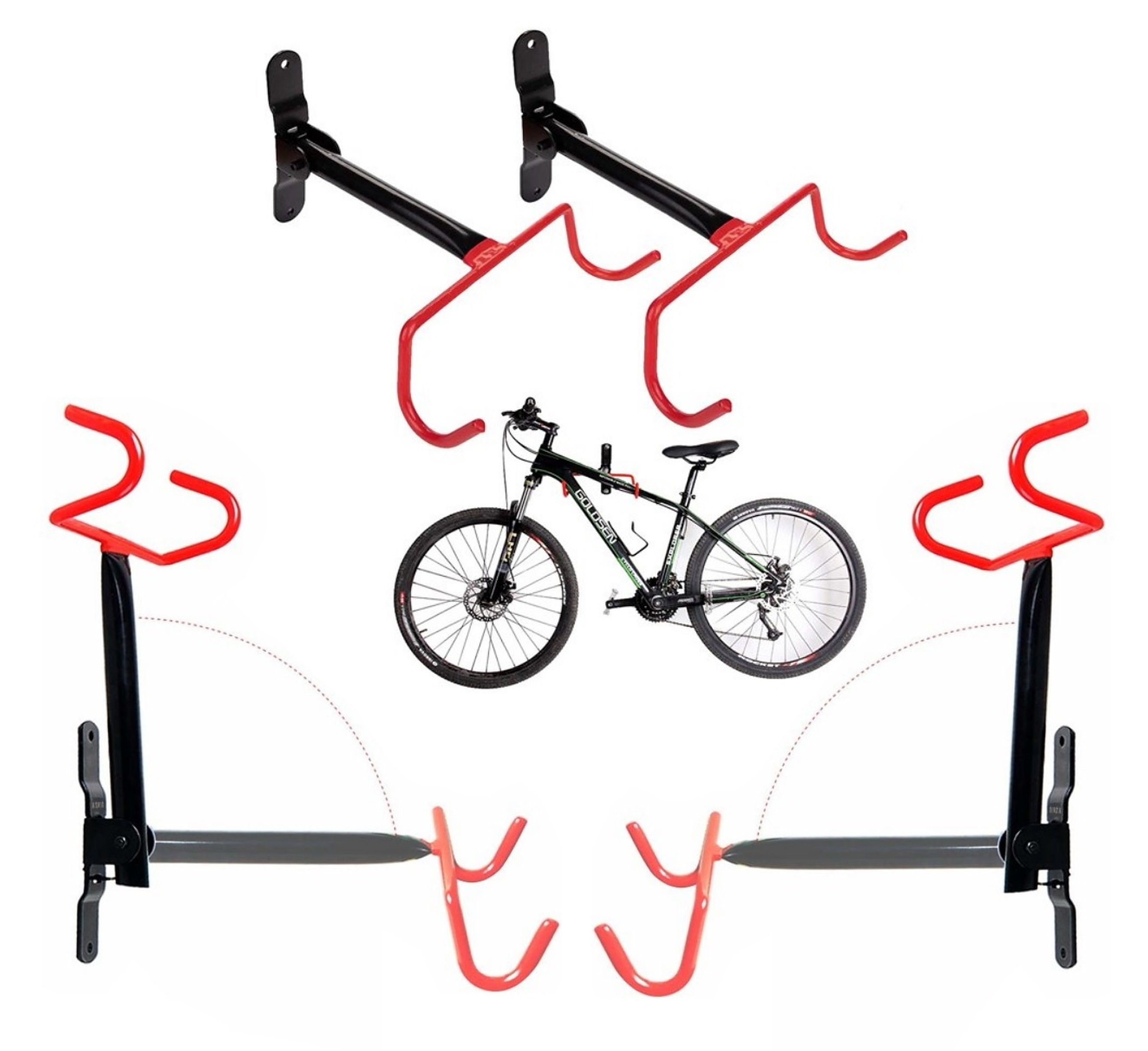 Fahrradständer 4er Set Fahrrad Wandhalterung, Fahrradhalter Garage, klappbare Wandh
