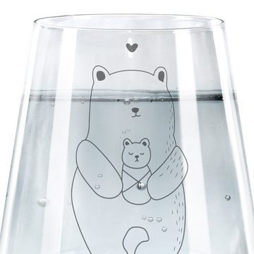 Mr. & Mrs. Panda Glas Bär Baby - Transparent - Geschenk, Trinkglas, Teddy, Eltern, Spülmasc, Premium Glas, Liebevolle Gestaltung
