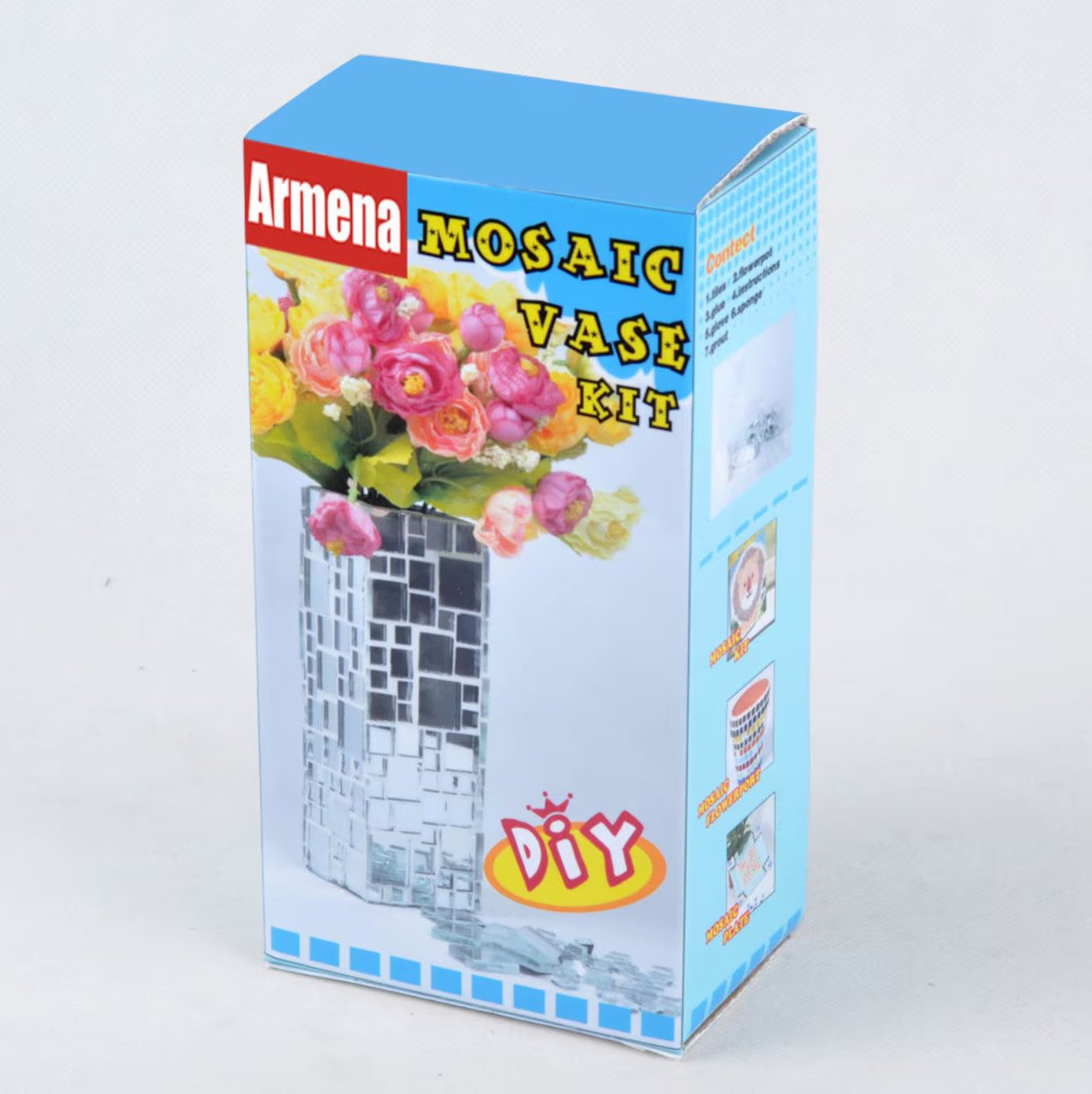 Armena Kreativset Vase Bastelset aus Spiegelglasmosaik/Blaue günstig online kaufen
