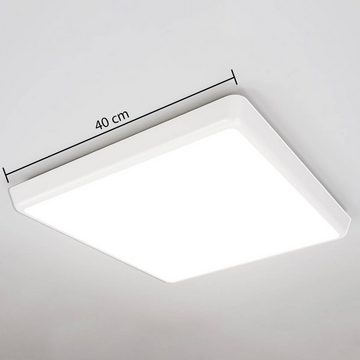 Arcchio LED Deckenleuchte Augustin, LED-Leuchtmittel fest verbaut, universalweiß, Modern, Polycarbonat, weiß, 1 flammig, inkl. Leuchtmittel, LED Lampe