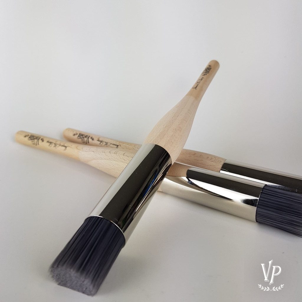 Vintage Paint Pinsel Hochwertige Pinsel professionell f.Kreidefarbe Wachs Lack Effect Paint, (wie angegeben), Professioneller hochwertiger Pinsel mit synthetischen Fasern.