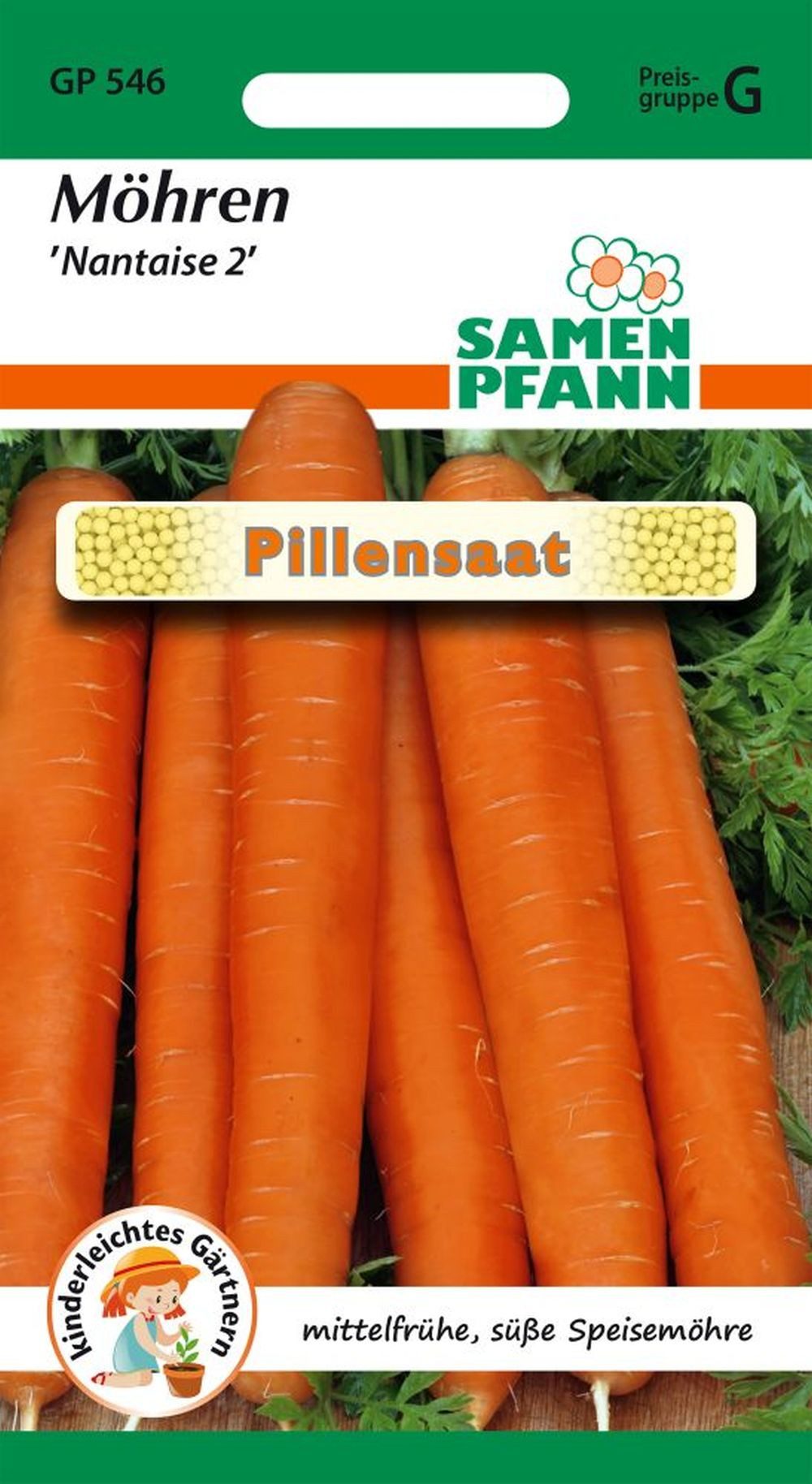 SAMEN PFANN Gemüsesamen Möhre, Nantaise Pillensaat - Möhren-Samen Saatgut Samen, Daucus carota