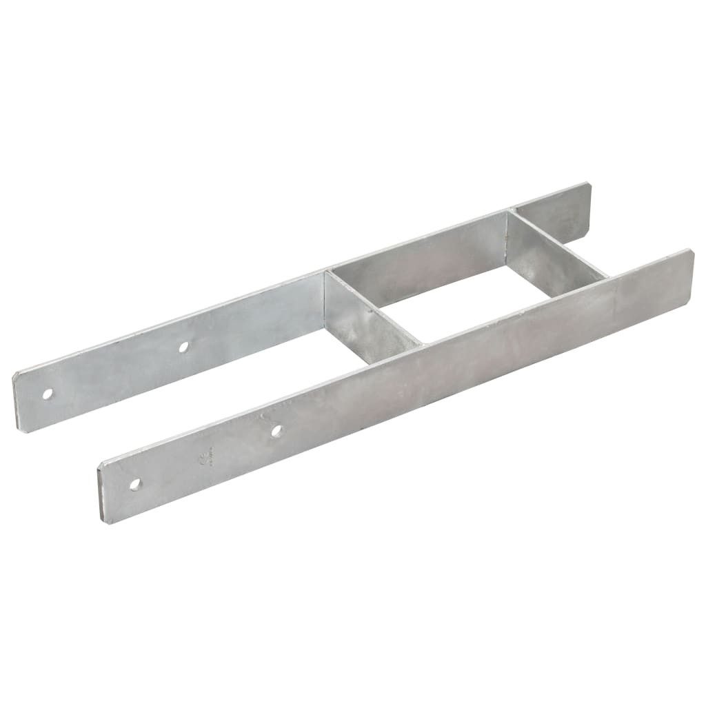 vidaXL H-Pfostenanker Pfostenträger 6 Stk. Silbern 14×6×60 cm Verzinkter Stahl, (6-St)