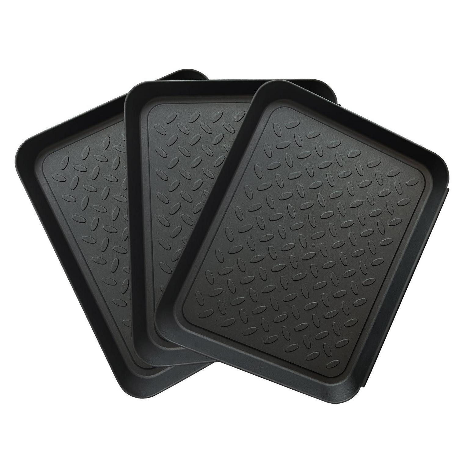 LuxusKollektion Fußmatte 3er-Set Schuhabtropfschalen Kunststoff, rechteckig, Höhe: 30 mm
