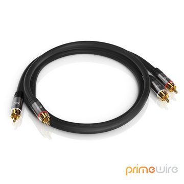 Primewire Audio-Kabel, Cinch, RCA (100 cm), Subwoofer-Cinch Audio-Kabel mehrfach geschirmt - 1m