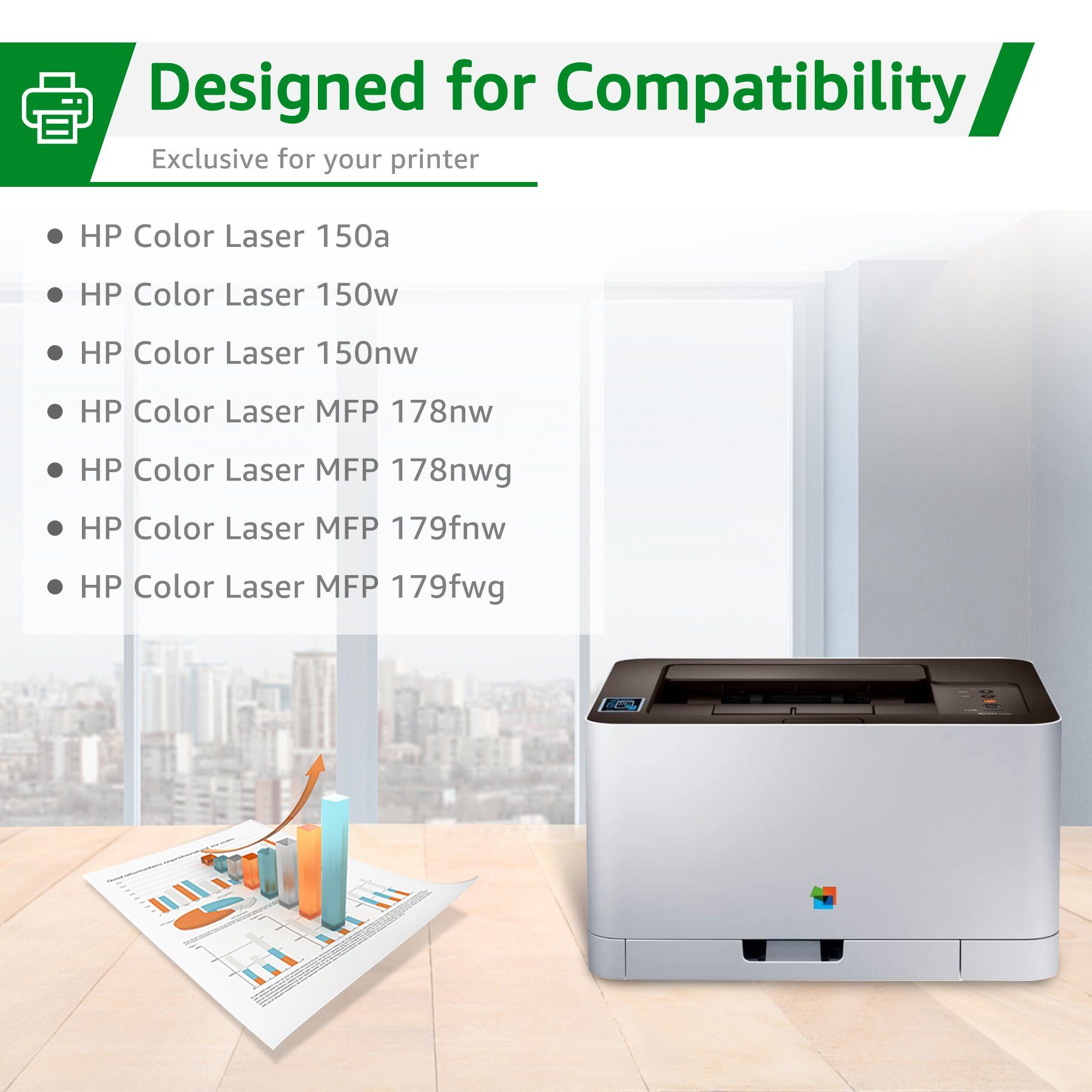 Greensky Tonerpatrone 150a 50nw Laser HP Kompatibel für 117A 150w, (1-St) Color