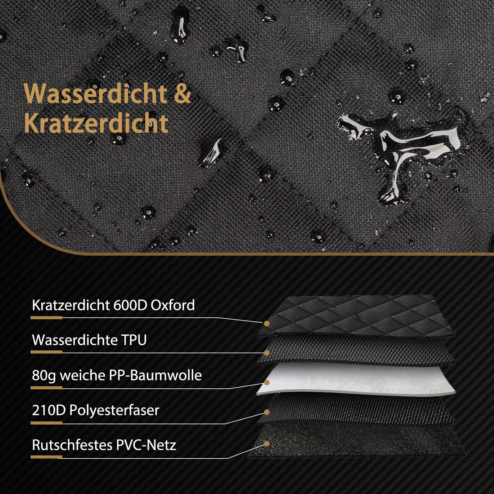 nobleza Tier-Autoschondecke Hunde-Autositzbezug für Rücksitz,Autoschondecke