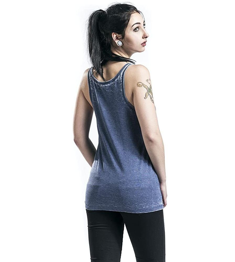 MARVEL Tanktop Captain America Vintage Washed Girl-Top blau, Blau, Skinny Fit Damen und Mädchen T-Shirt ohne Ärmel Gr. S M L XL