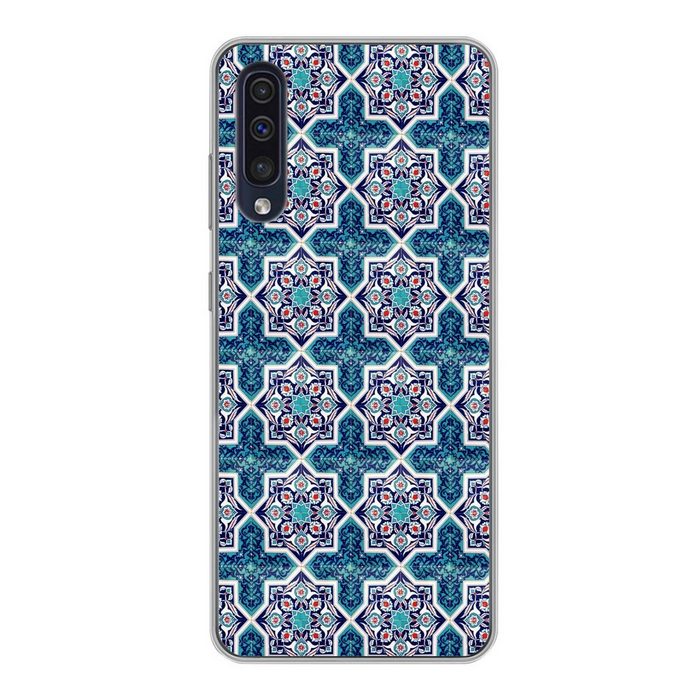 MuchoWow Handyhülle Ein marokkanisches Mosaikfliesenmuster bei dem hauptsächlich die Handyhülle Samsung Galaxy A30s Smartphone-Bumper Print Handy