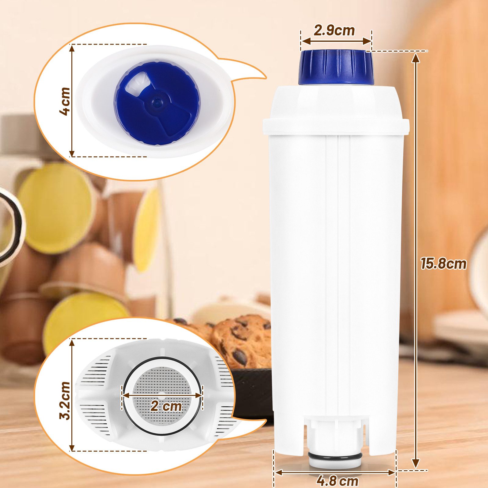 Clanmacy Wasserfilter Wasserfilter für Delonghi DLSC002 Kaffeemaschine, 6er-Pack