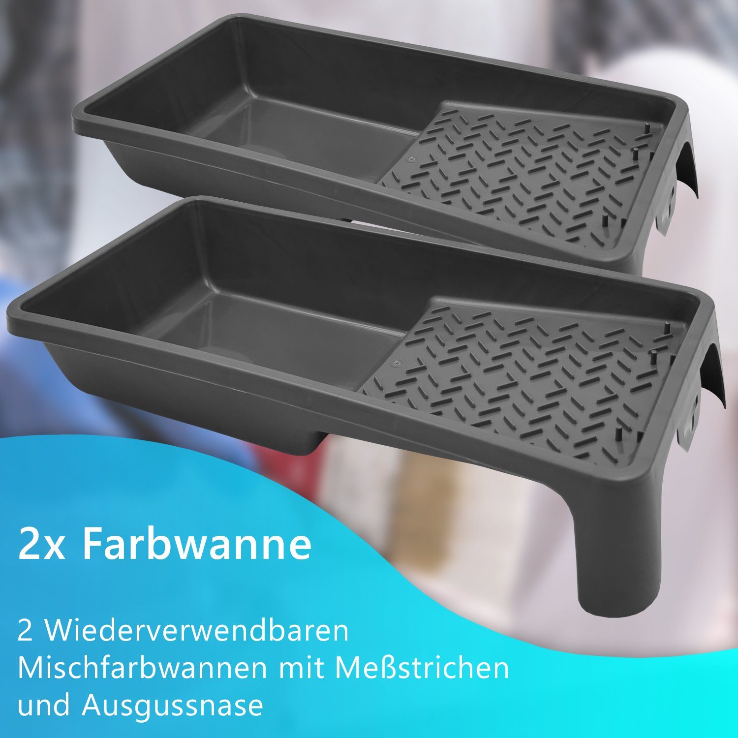 NYVI Malerset Lackierset DIY Essential - Lackier Farbroller Set zum Streichen, (Set, 1-tlg., Farbwanne, Farbroller Bügel, Lackierwalze), 14tlg. Lackier Set Male – Bild 3 von 5