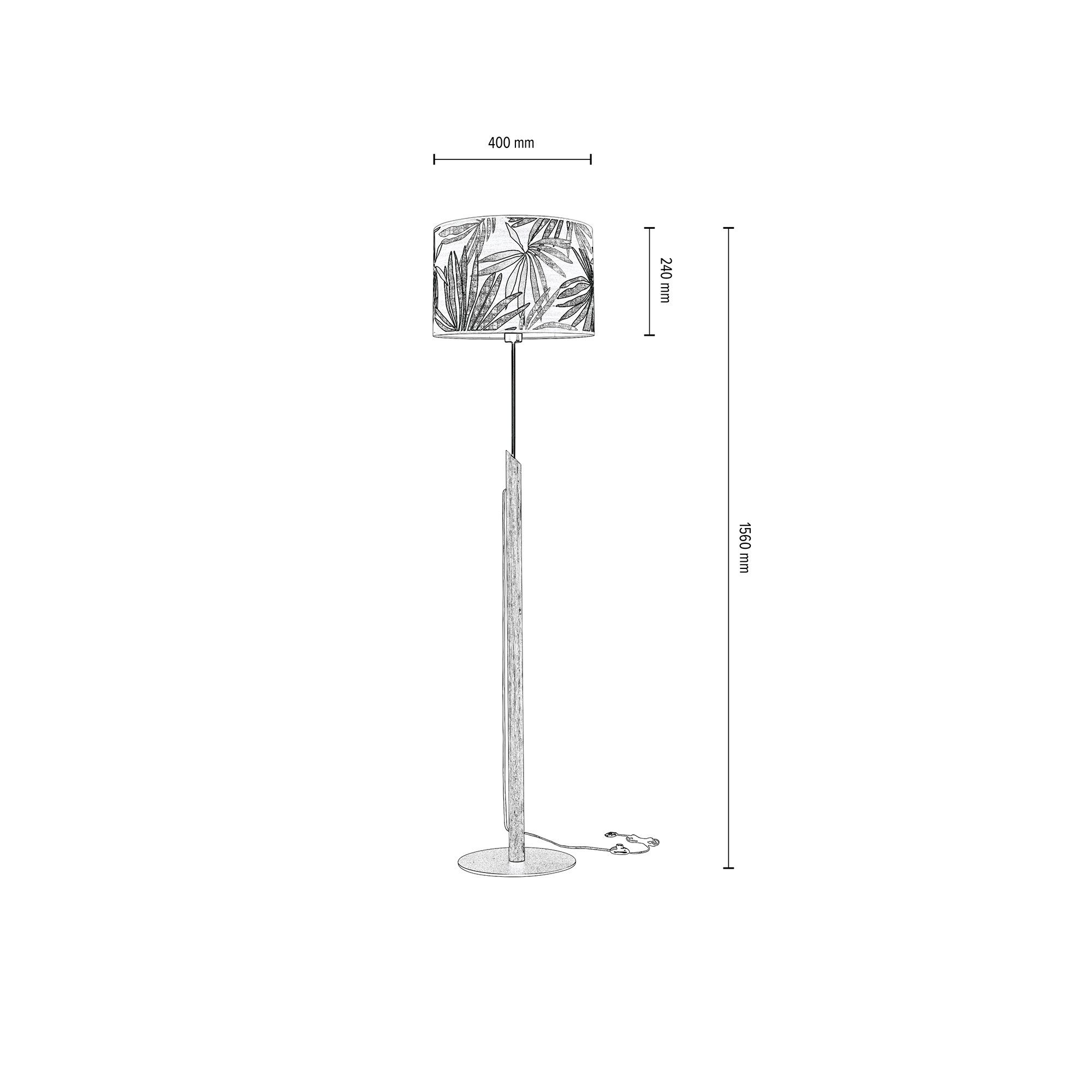 LIGHTING FSC®-Zertifikat, Tapete Stehlampe Schirm aus Aus Eichenholz mit laminierter ohne Leuchtmittel, HOJA, BRITOP