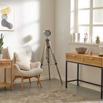 HomeGuru Konsolentisch Konsolentisch mit 2 Schubladen, Schreibtisch, Sideboard, Massivholz (1-St., Packung)