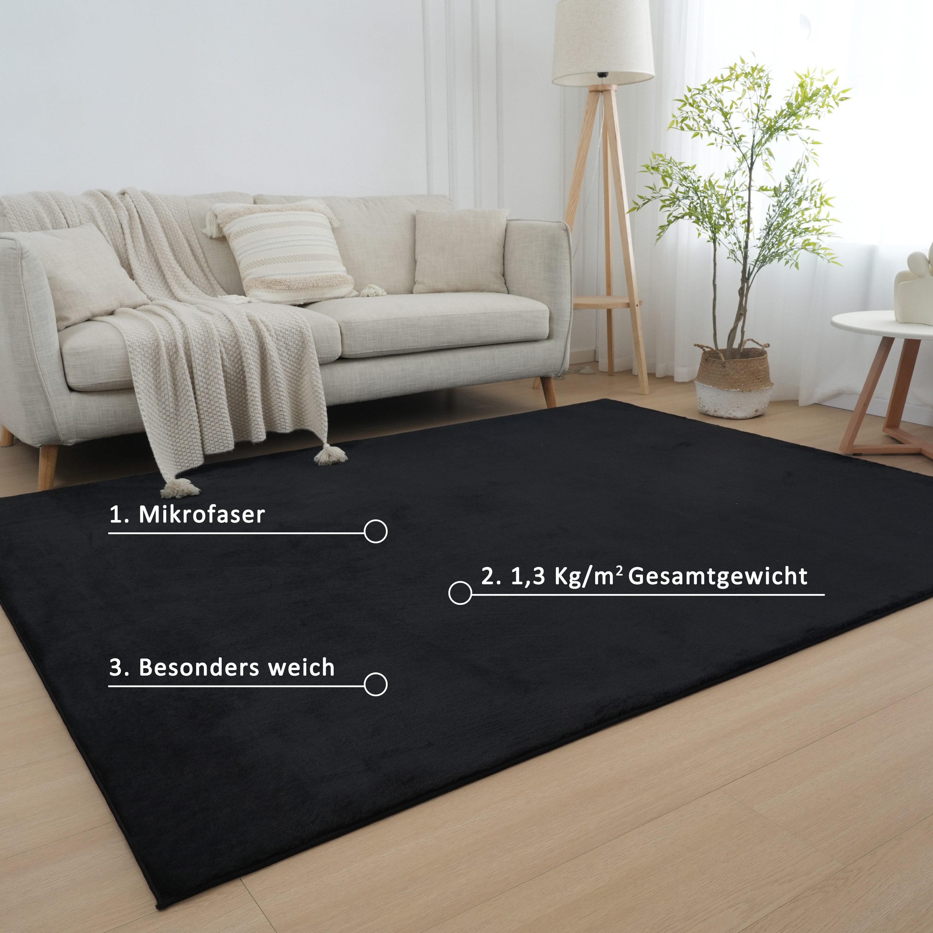 OTTO home Fellteppich Balu, Kunstfellteppich, Modern, Langflor Teppich, rechteckig, Höhe: 20 mm, Kaninchenfell-Haptik, kuschelig, weich, Wohnzimmer, Schlafzimmer