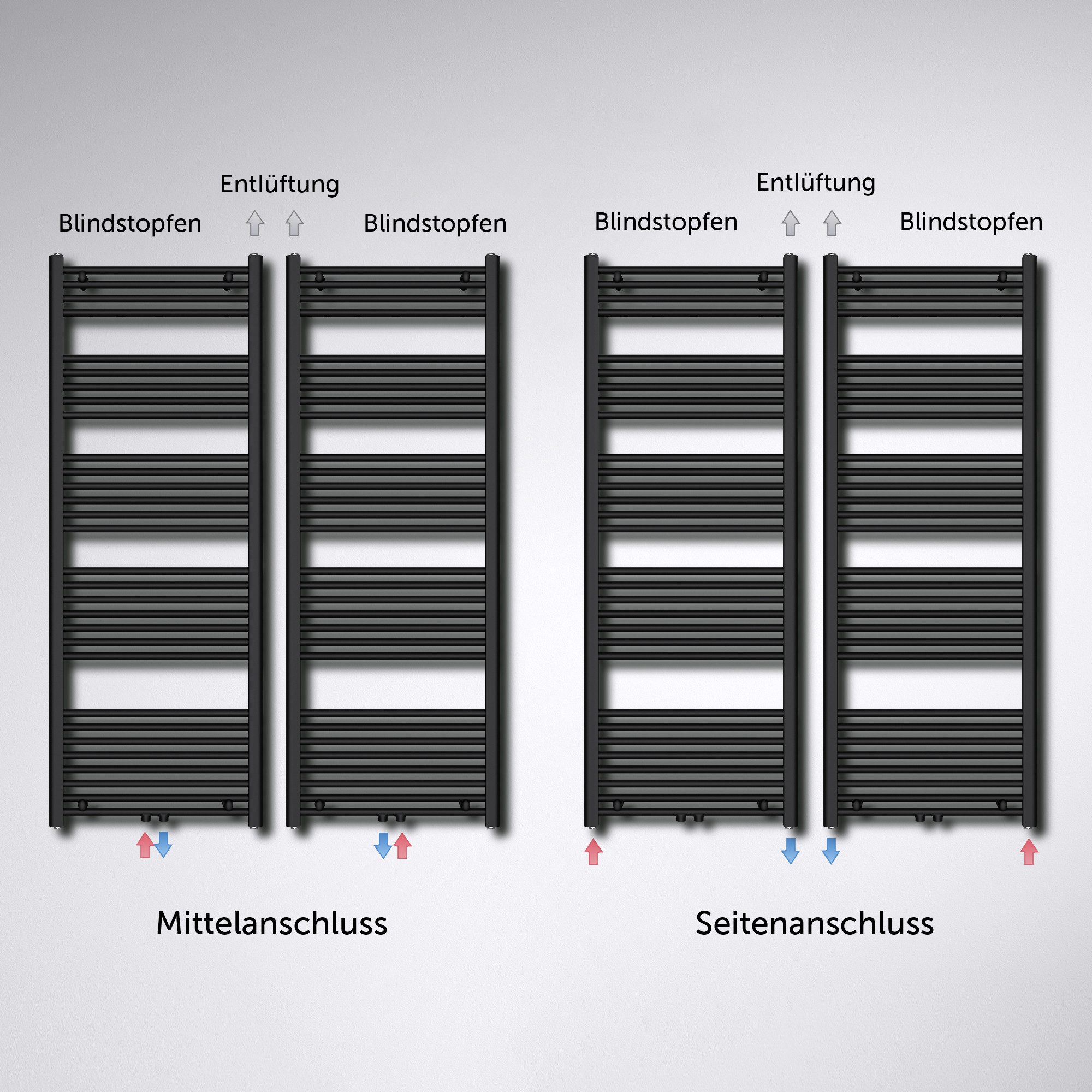 Mai & Mai Badheizkörper Design Heizkörper Mittelanschluss Handtuchtrockner günstig online kaufen