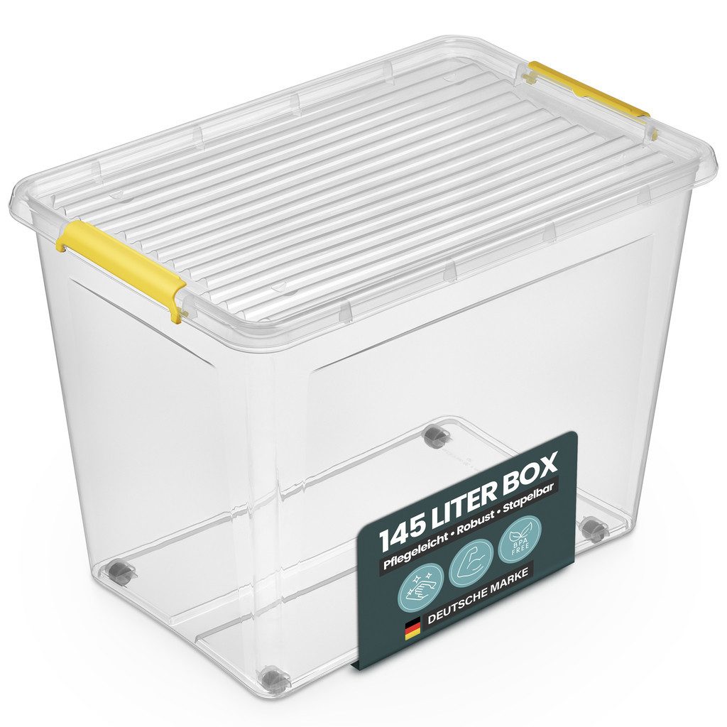 Kreher Aufbewahrungsbox Simple Store, in Transparent, rollbar, BPA-frei Set/Größe wählbar) (1 St)