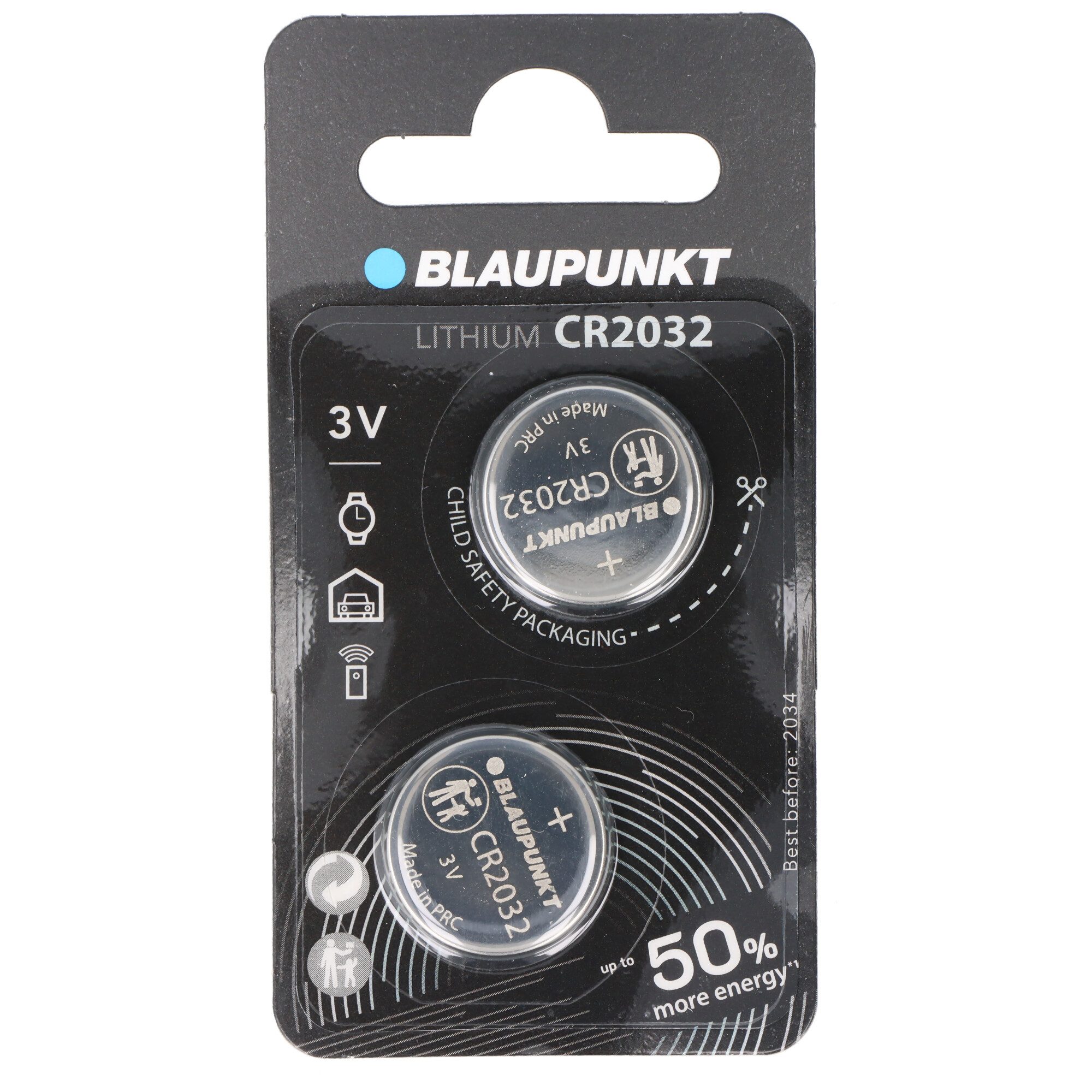 Blaupunkt Blaupunkt CR2032 Lithium Batterie 3V 2er-Pack Knopfzelle, (3,0 V)