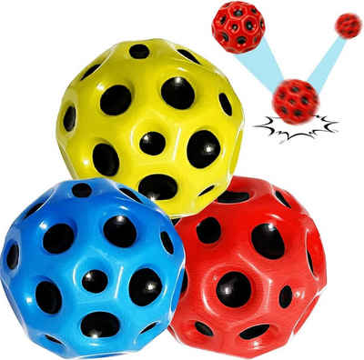 DTC GmbH Spielball Astro Jump Ball, 3-St Space Moon Ball, Mini Jump Ball (Super High Bouncing Lightweight Springen Ball, Hüpfbälle), Bouncy Balls, Interaktives Spielzeug zum Stressabbau