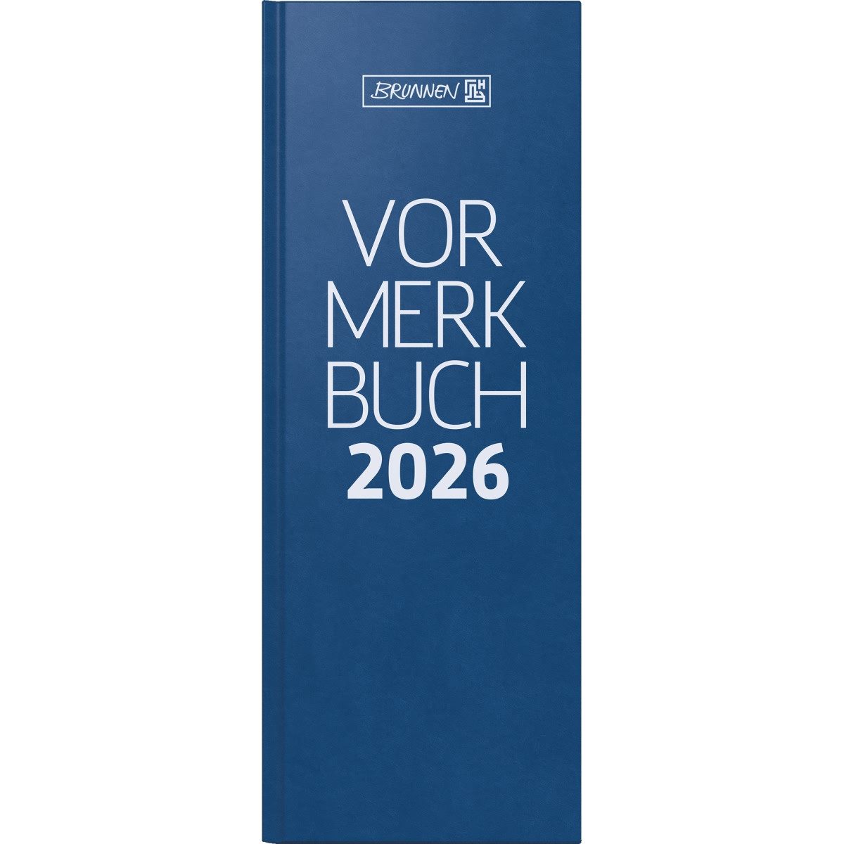 BRUNNEN Schreibtischkalender Vormerkbuch 786 11x29,7cm 1 Tag/2 Seiten Balacron-Deckenband blau 2026