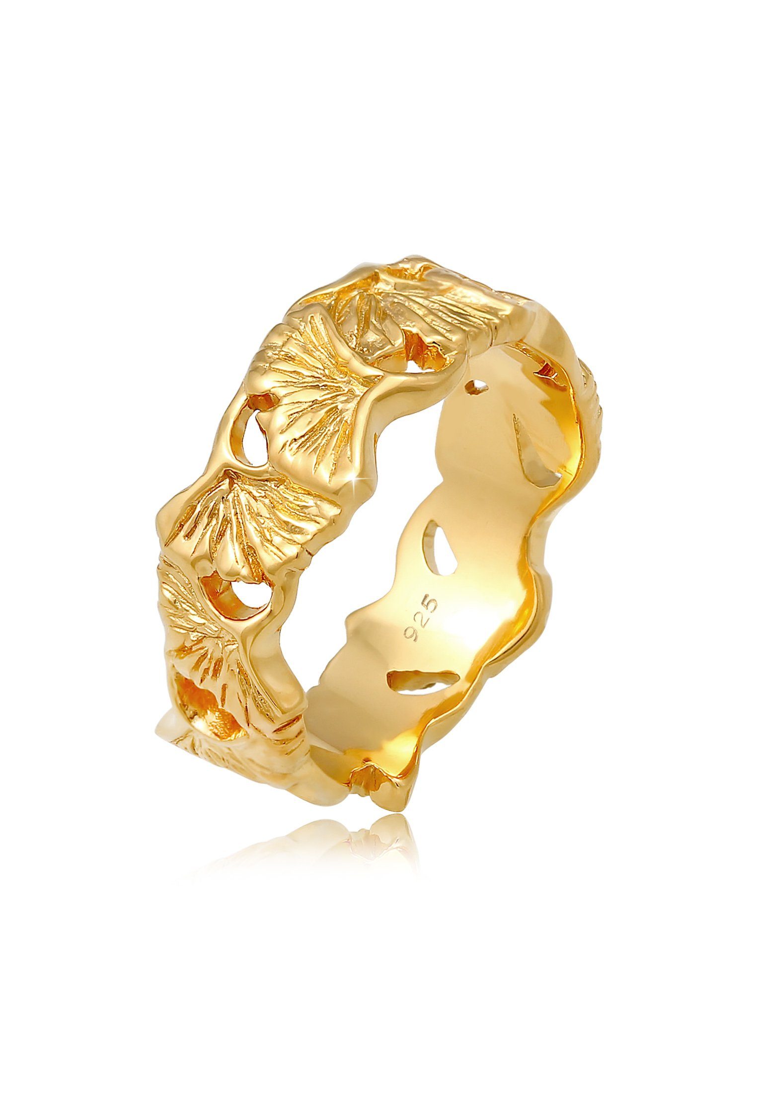 Elli Fingerring Ginkgo Blätter Trend Cool günstig online kaufen