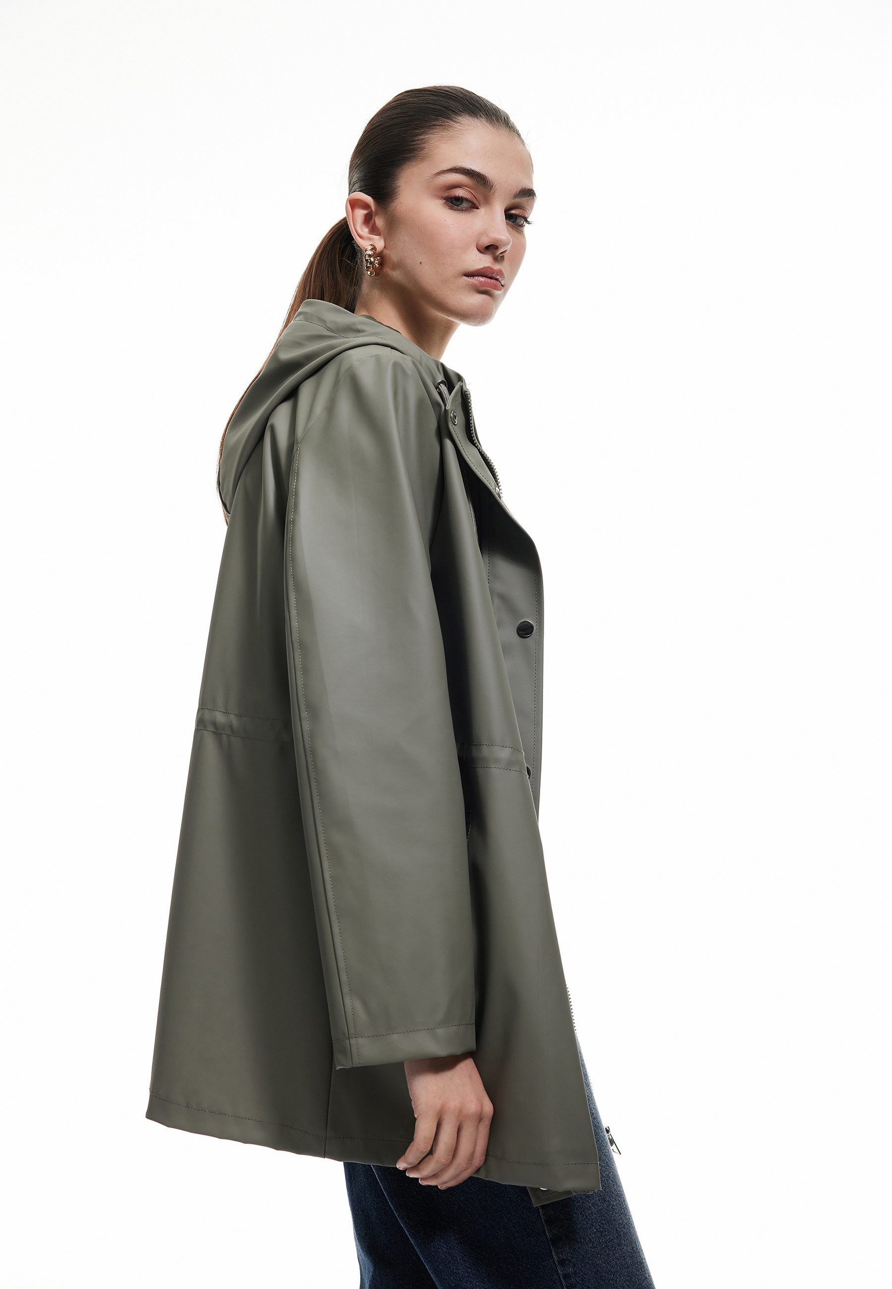 Koton Trenchcoat Regular Mit Druckknopfdetail Trenchcoat