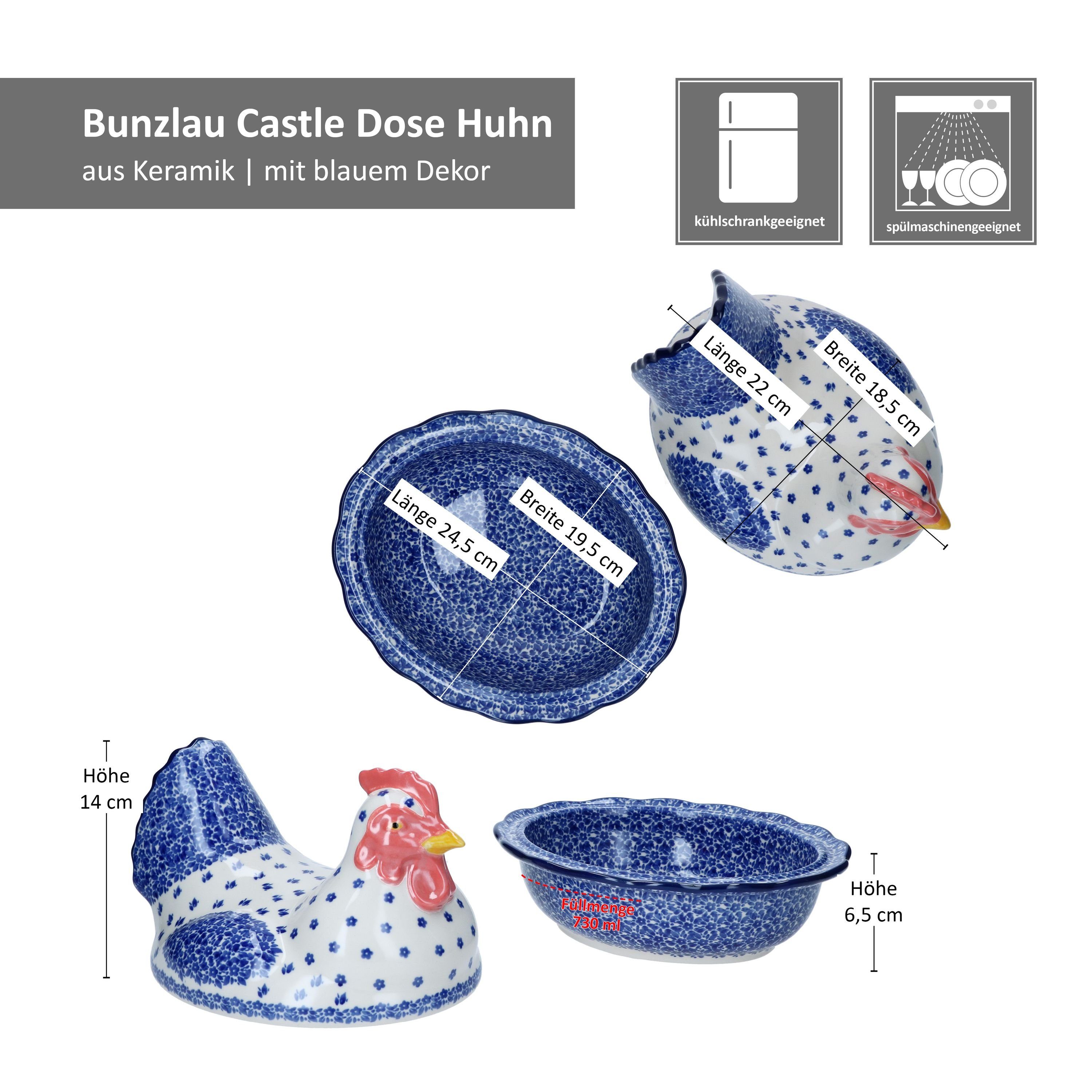 Castle Deckel, Huhn MamboCat Vorratsglas Aufbewahrungsdose Bunzlau mit Keramik