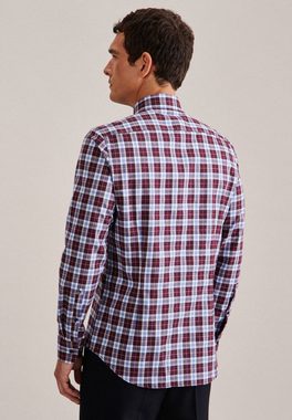 seidensticker Flanellhemd X-Slim X-Slim Langarm Button-Down-Kragen Karo