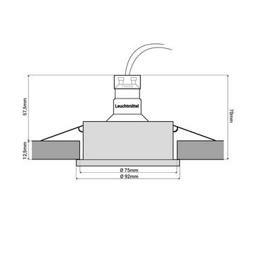 SSC-LUXon LED Einbaustrahler QF-2 LED Einbaustrahler Spot schwarz Alu gebuerstet mit LED GU10 5W, Neutralweiß