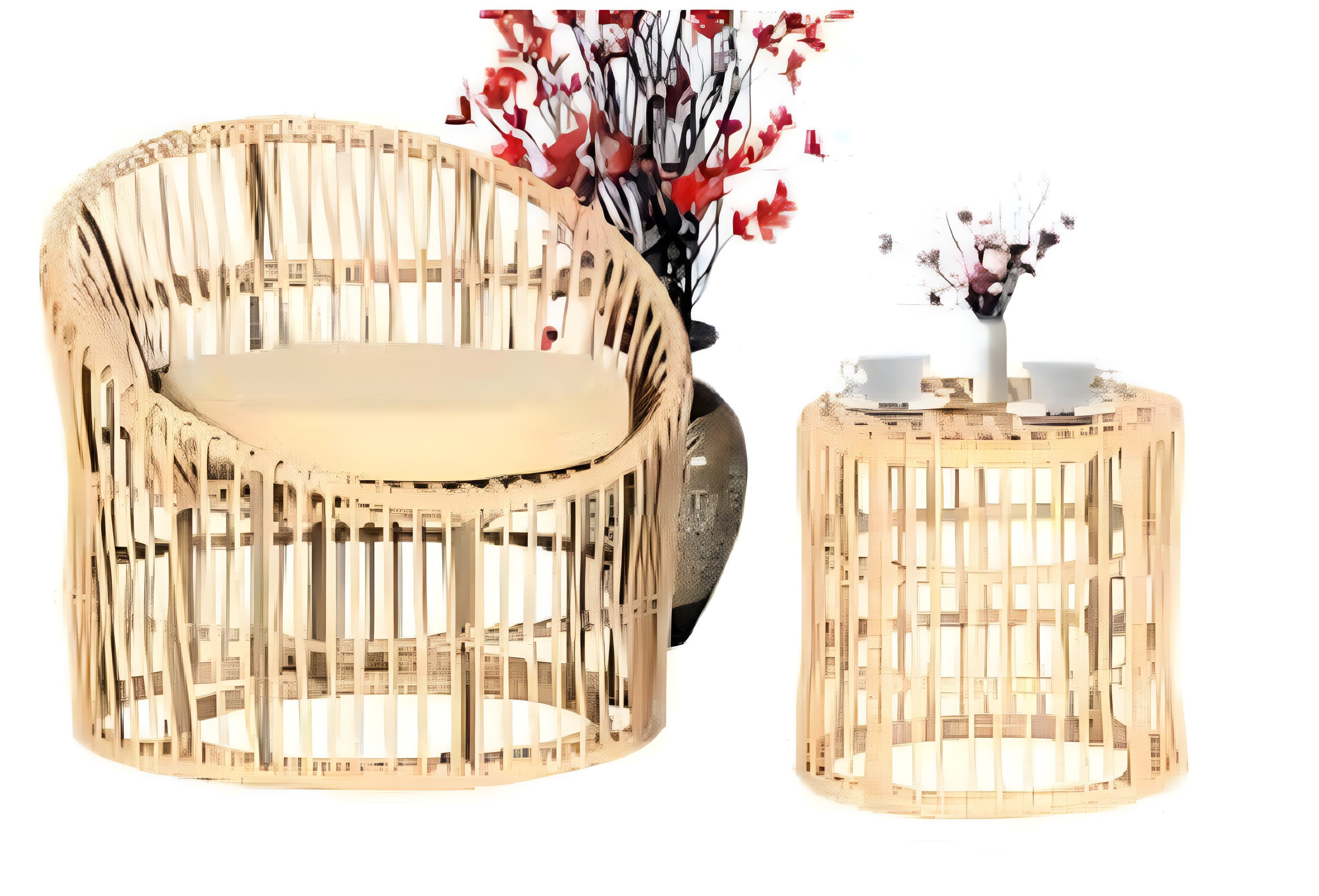 Xlmoebel Gartenlounge-Set Gemütliches Gartenmöbel-Ensemble mit Sessel und Couchtisch, (GartenMöbel Set 2tlg (Sessel + Couchtisch), Hergestellt in Europa