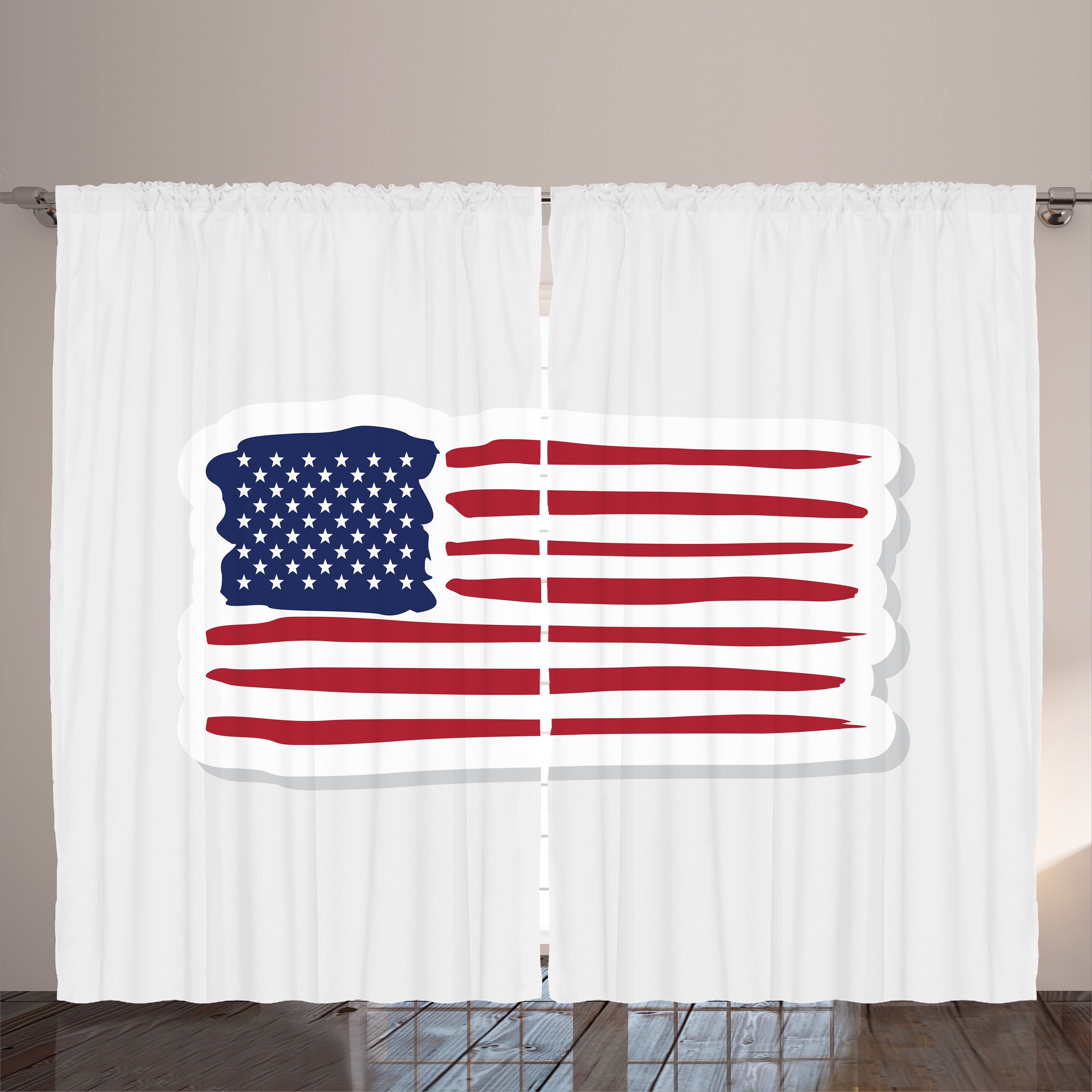 Schlaufen Schlafzimmer Haken, Abakuhaus, Juli 4. Gardine American Vorhang Kräuselband Flag-Bild und mit