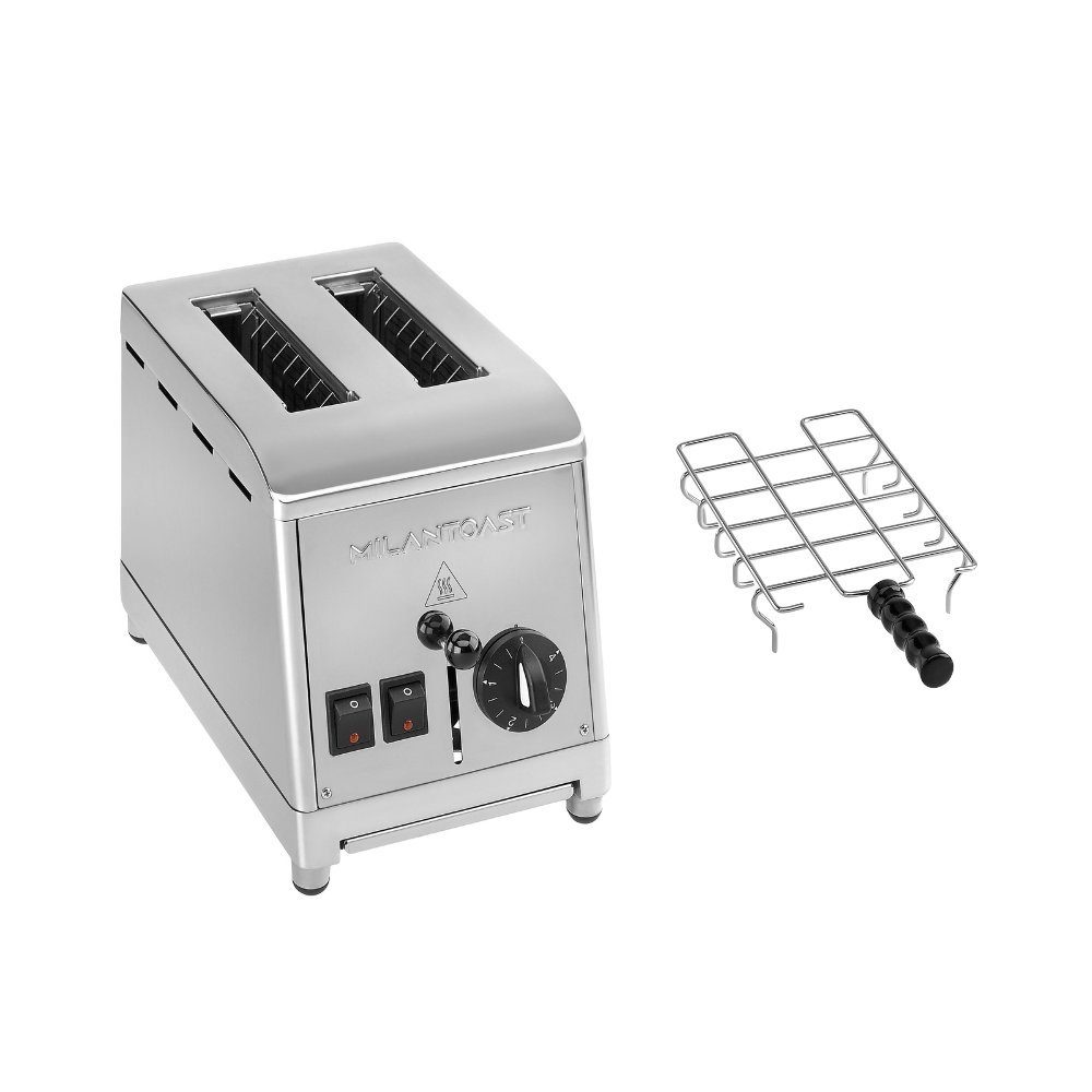 Toaster Milantoast Edelstahltoaster mit Brötchenaufsatz
