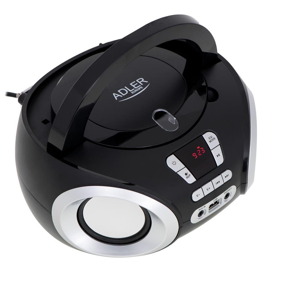 Adler AD 1181 Boombox (USB / AUX Anschluß, FM Radio, CD-Player, MP3, Batterie oder Strom) – Bild 4 von 5