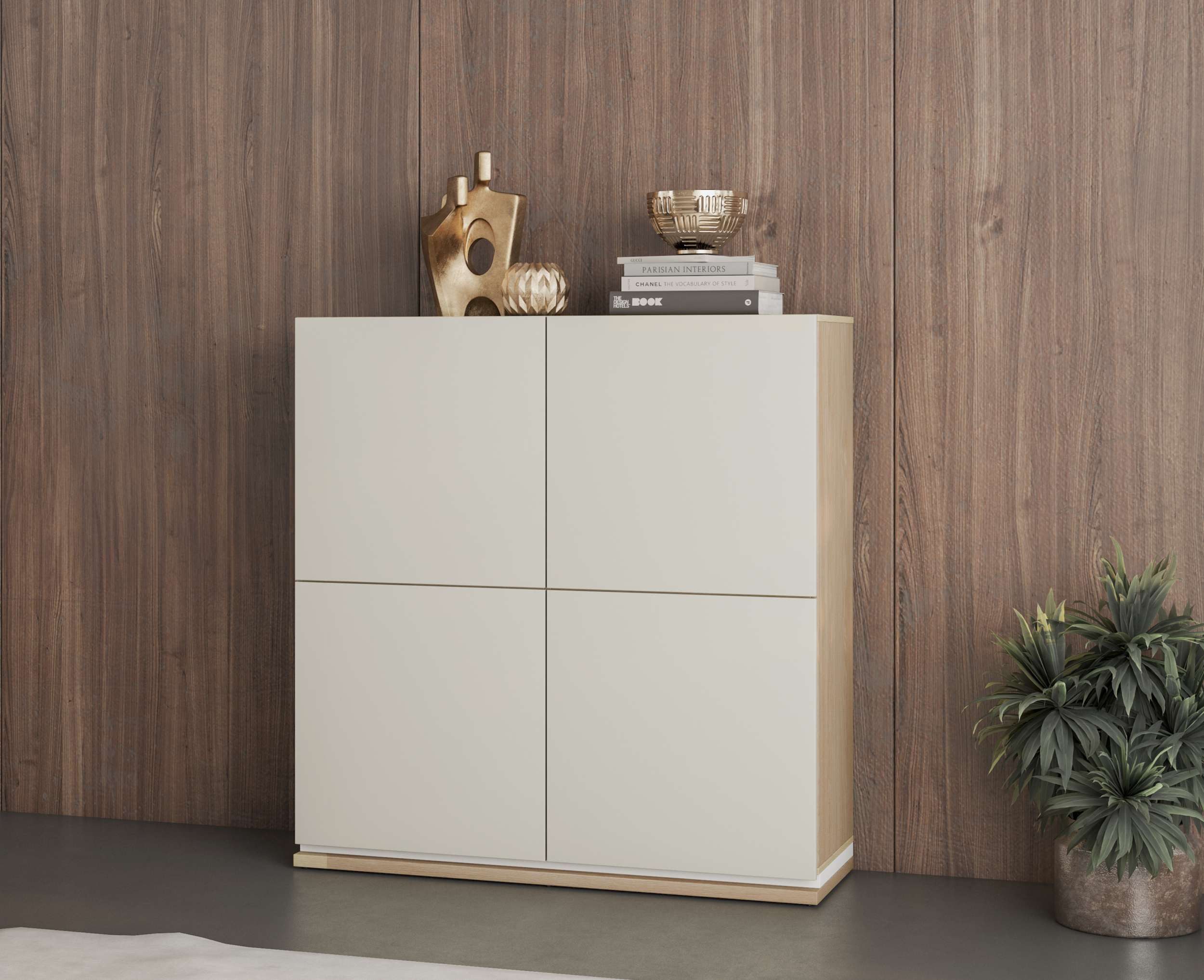99rooms Highboard Korde (Sideboard, Highboard), mit 4 Türen, 8 Fächer, 6 Einlegeböden, Modern Design