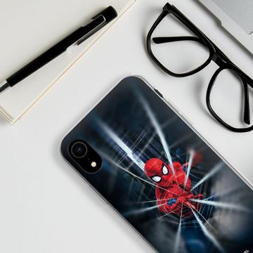 DeinDesign Handyhülle Marvel Kinofilm Spider-Man Webs In Action, Apple iPhone Xr Silikon Hülle Bumper Case Handy Schutzhülle