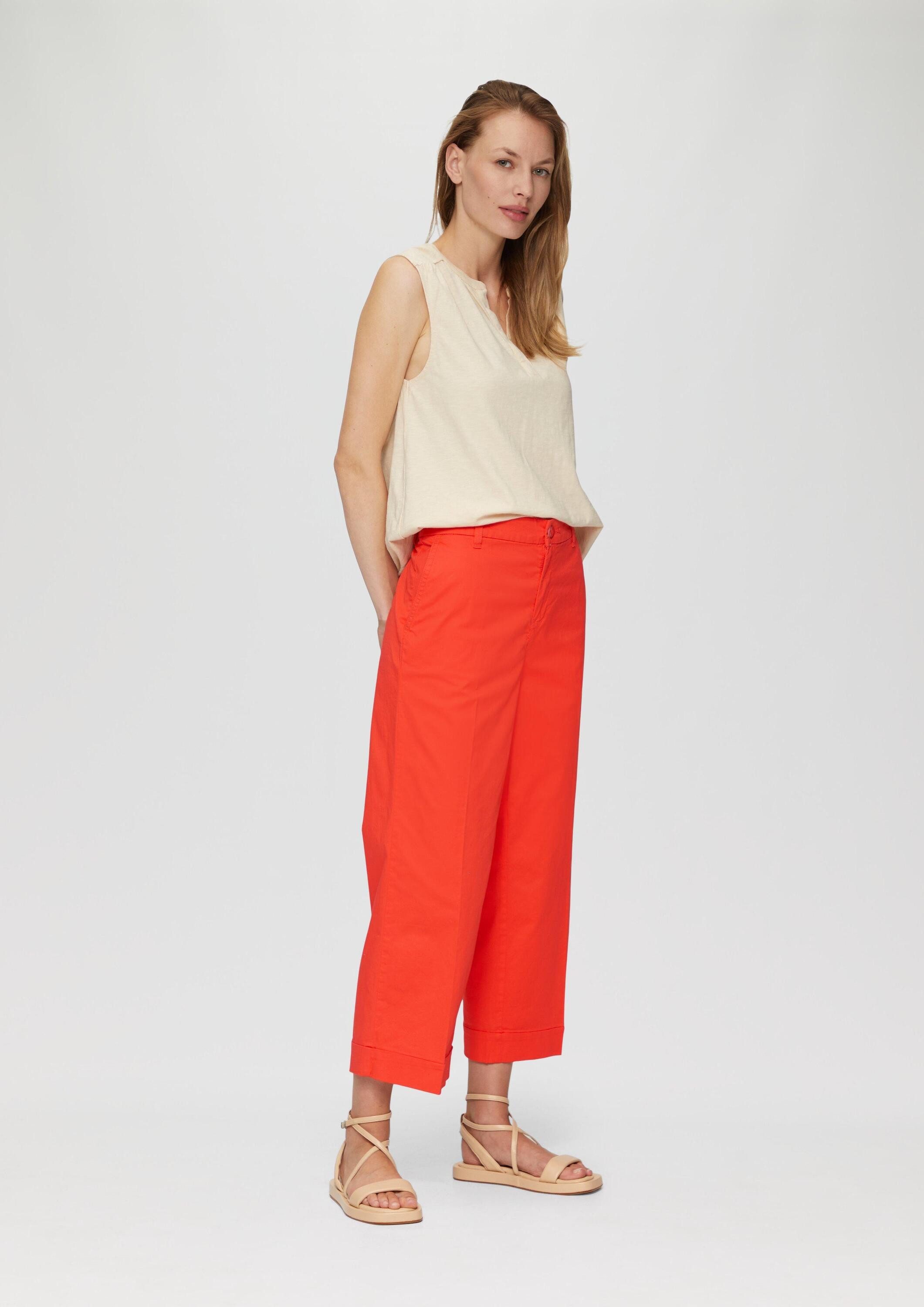 s.Oliver Culotte Hose Culotte aus Baumwollstretch