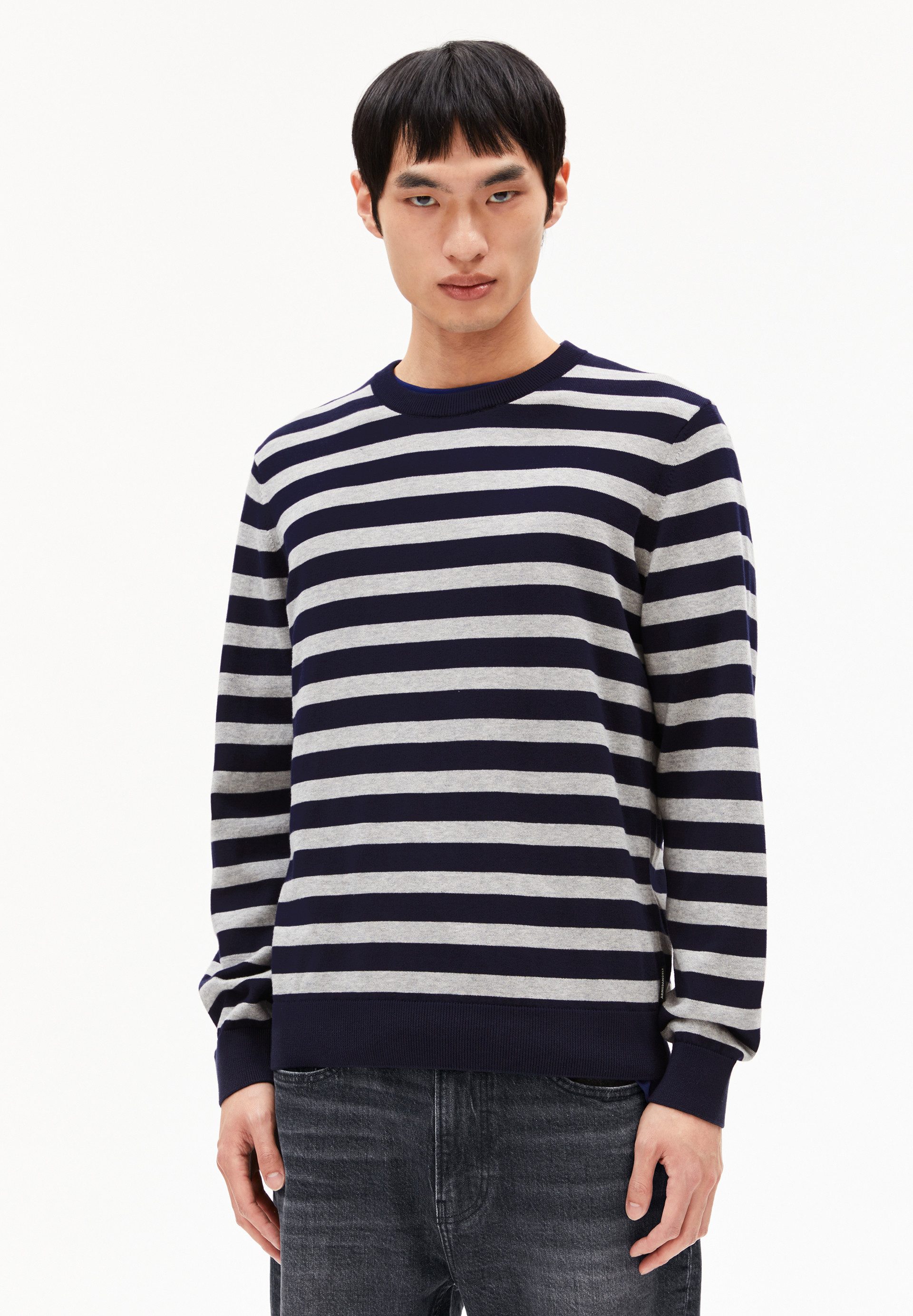 Armedangels Strickpullover LOUKAA FINE STRIPES Pullover aus Bio-Baumwolle Regular Fit