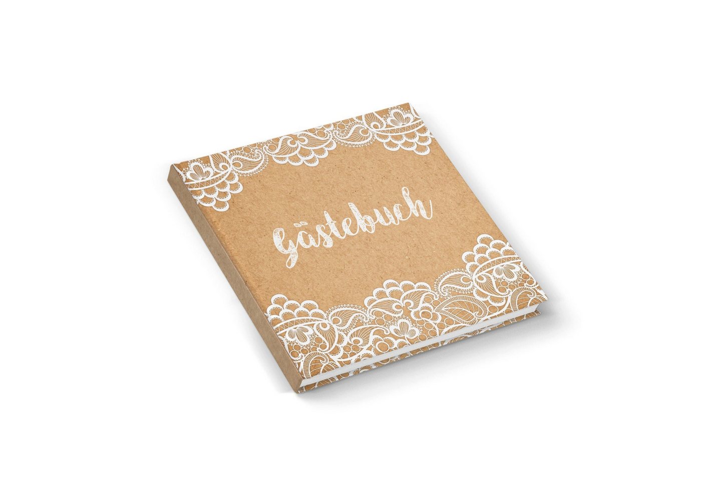 Logbuch-Verlag Notizbuch Gästebuch Kraftpapier-Optik braun weiß leeres Buch Hardcover 21 x 21