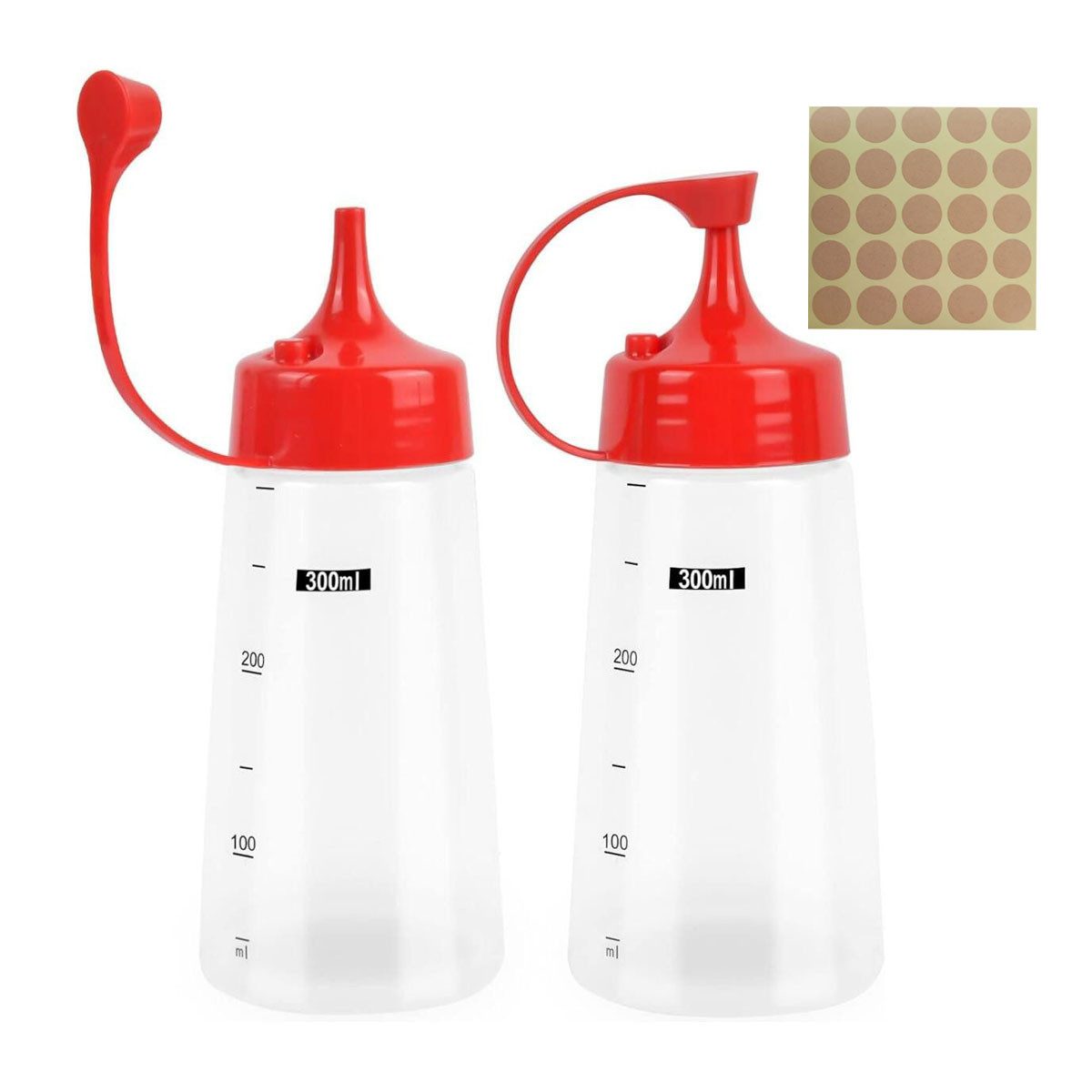 Dressing Shaker 2er-Pack Quetschflaschen Transparent mit Kraftpapier Aufkleber