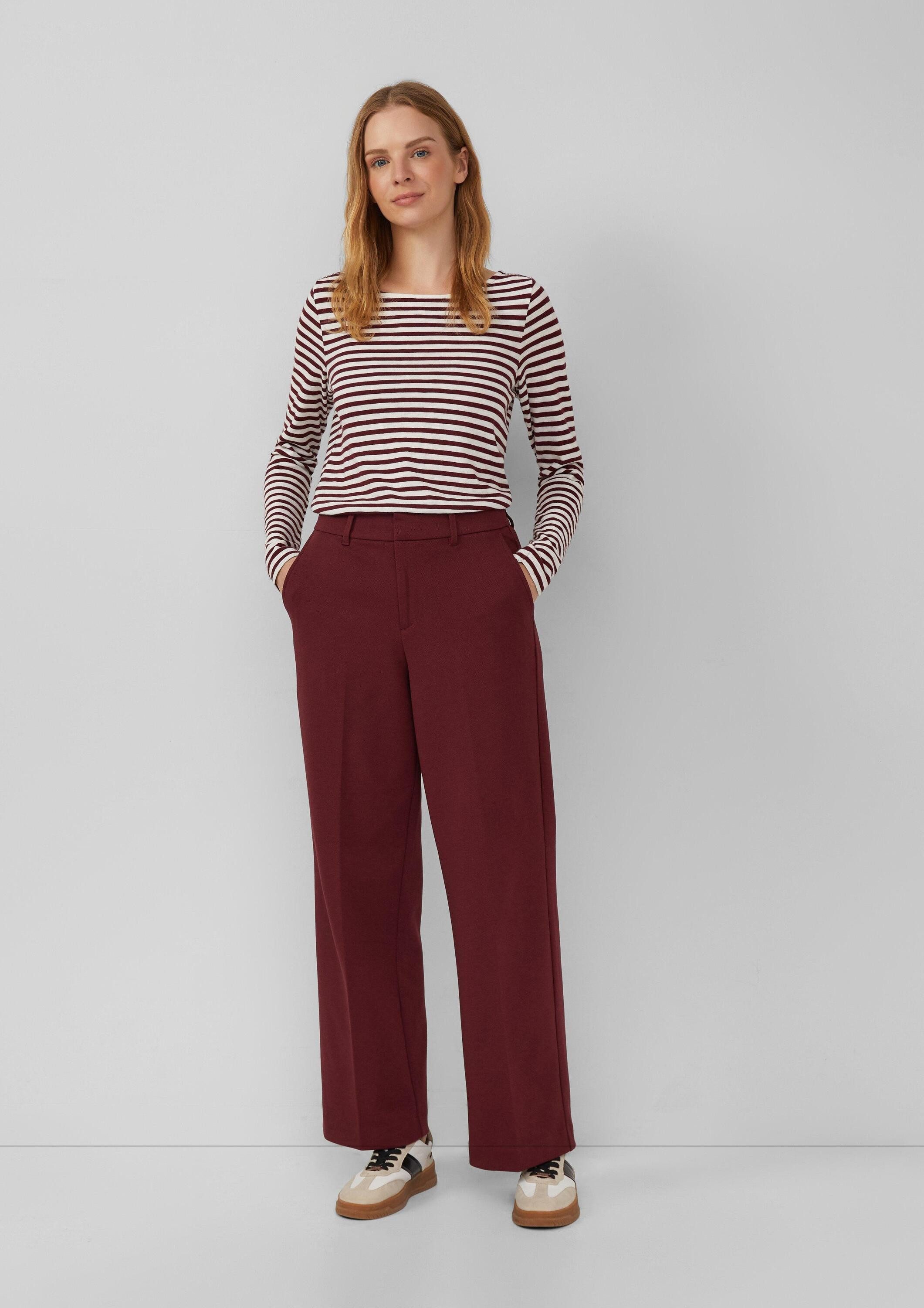 s.Oliver Chinos Hose Wide-Leg-Hose aus Struktur-Jersey günstig online kaufen
